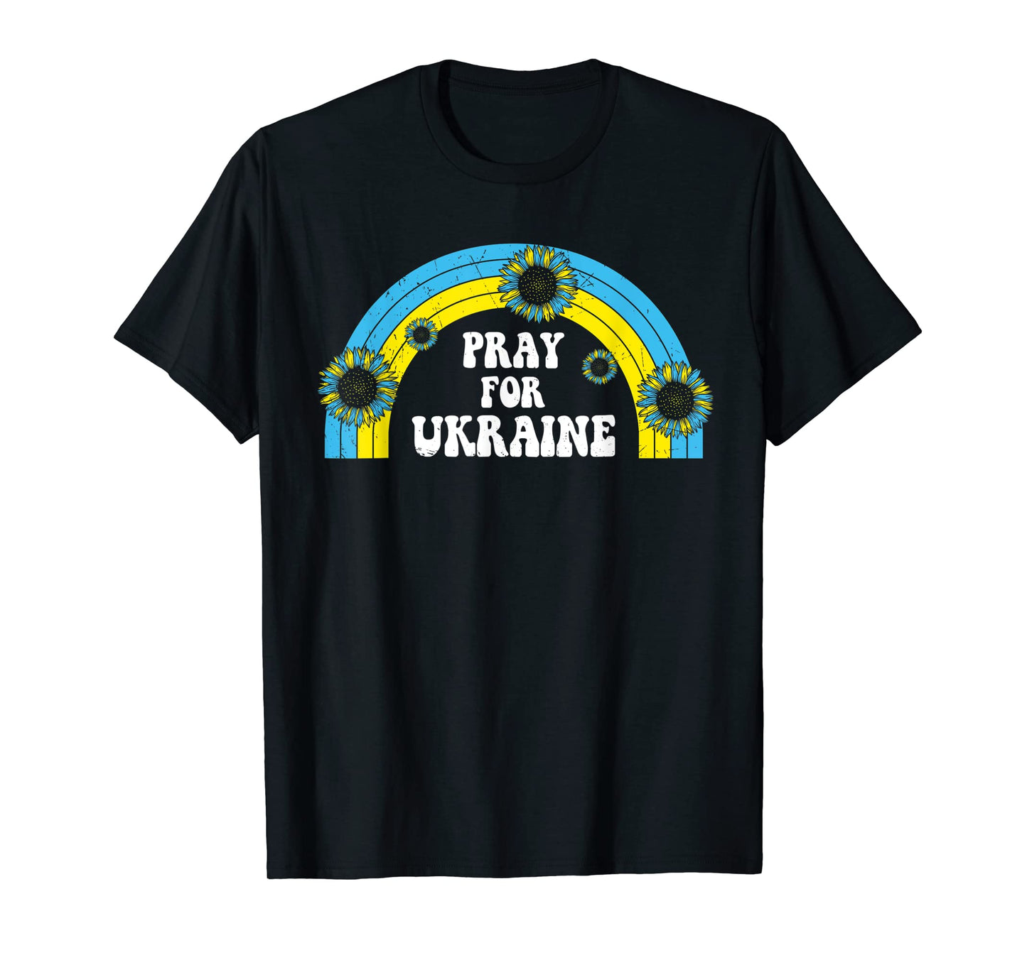 Pray Ukraine Sunflower Blue Yellow T-Shirt - Aesthetic Graphic Men Women - T-Shirt, Sweatshirt, Hoodie