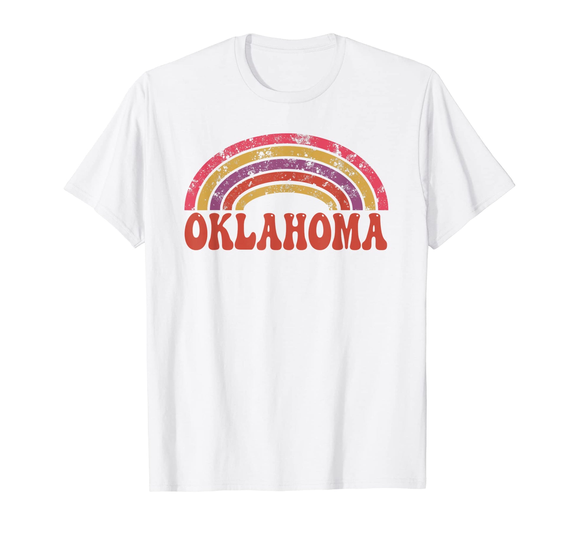 Oklahoma Hippie Rainbow 60S 70S Groovy T-Shirt - Novelty Apparel Unisex - T-Shirt, Sweatshirt, Hoodie