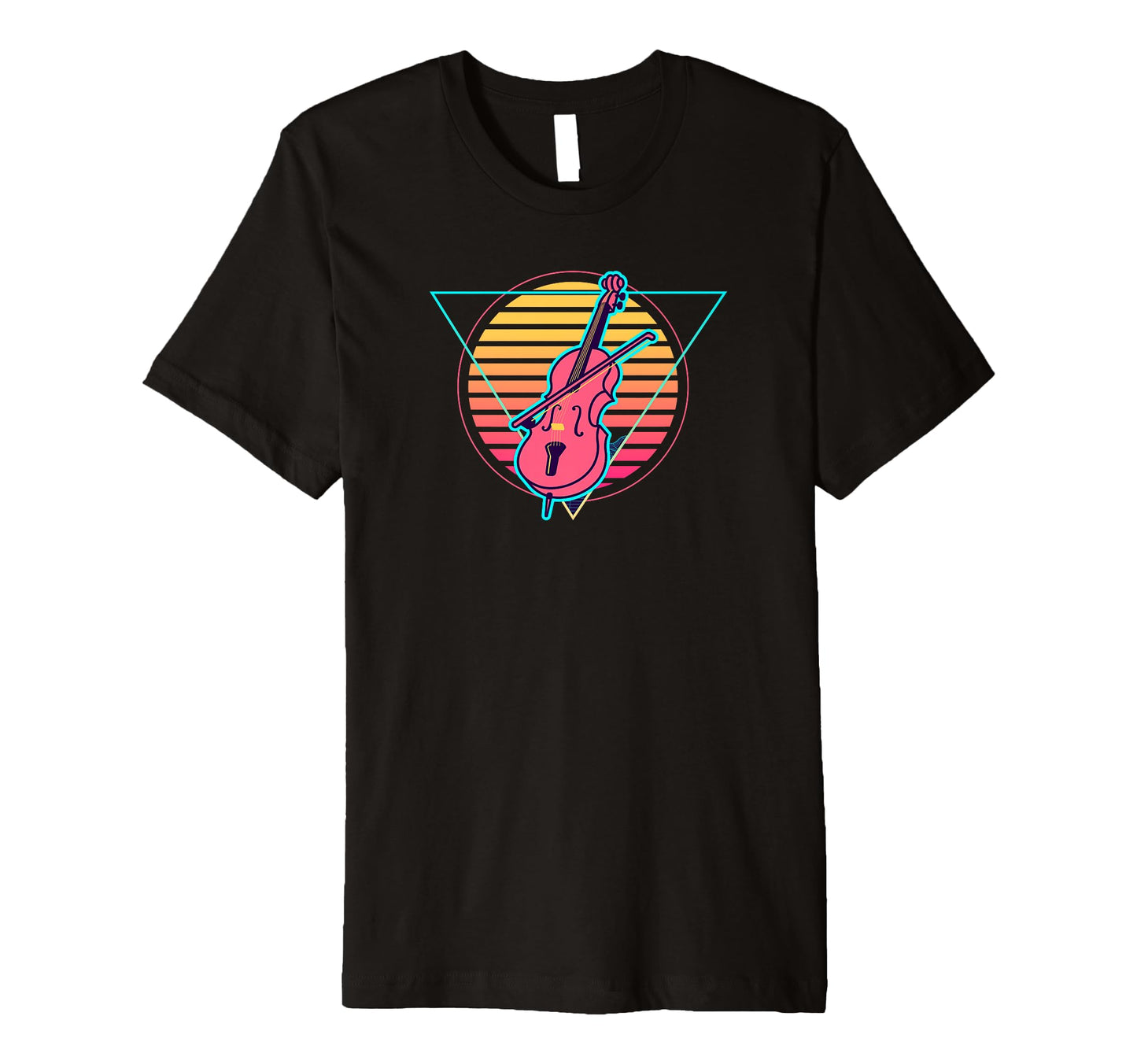 Futuristic Violin Synthwave Vaporwave T-Shirt - Unique Graphic Men Women - T-Shirt, Sweatshirt, Hoodie