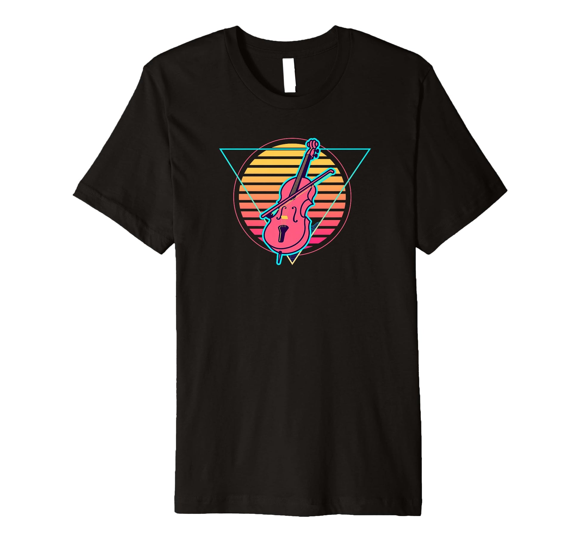 Futuristic Violin Synthwave Vaporwave T-Shirt - Unique Graphic Men Women - T-Shirt, Sweatshirt, Hoodie