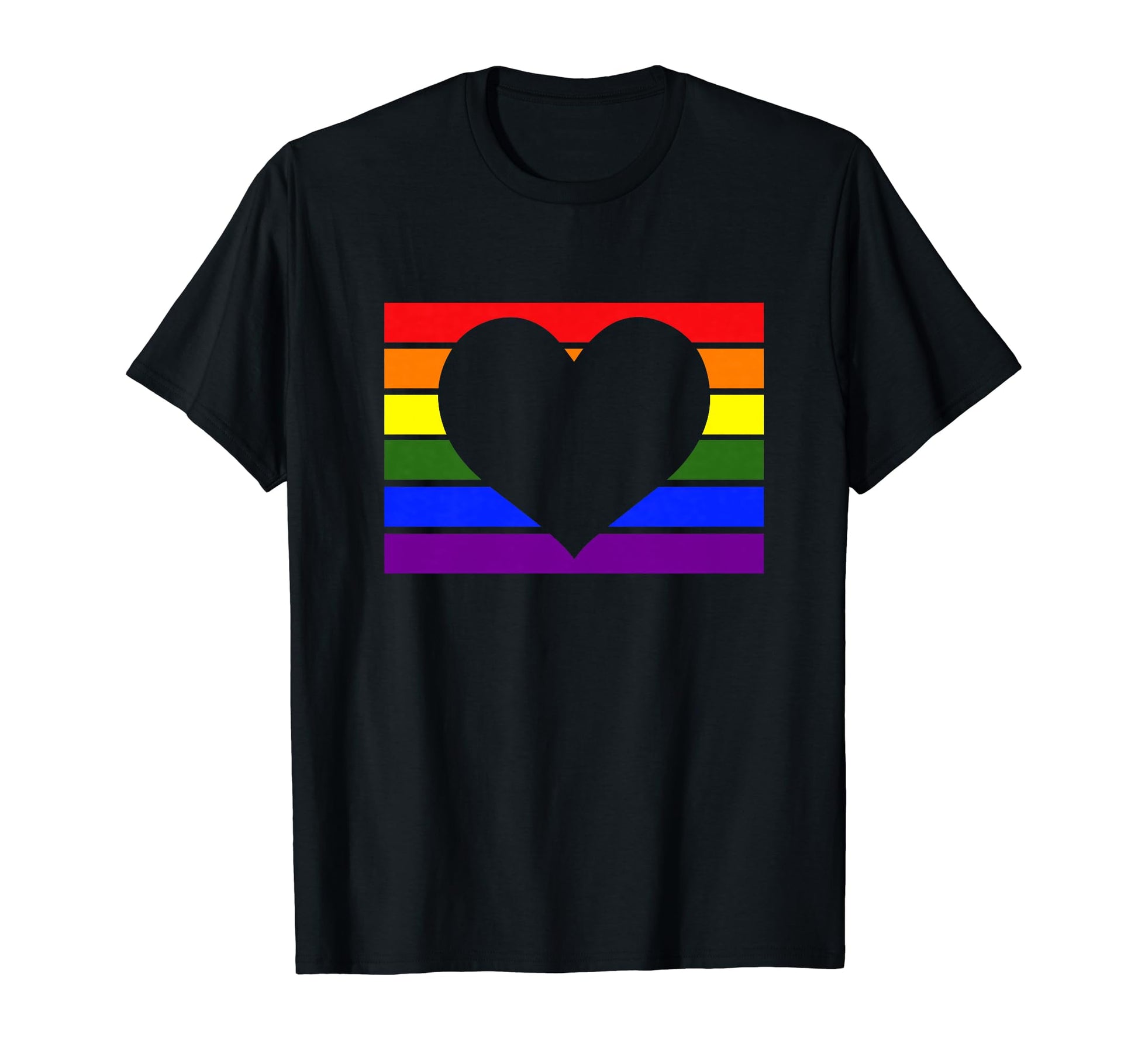 Gay Pride Heart Lgbt Q Rainbow Flag Color T-Shirt - Unique Graphic Unisex - T-Shirt, Sweatshirt, Hoodie