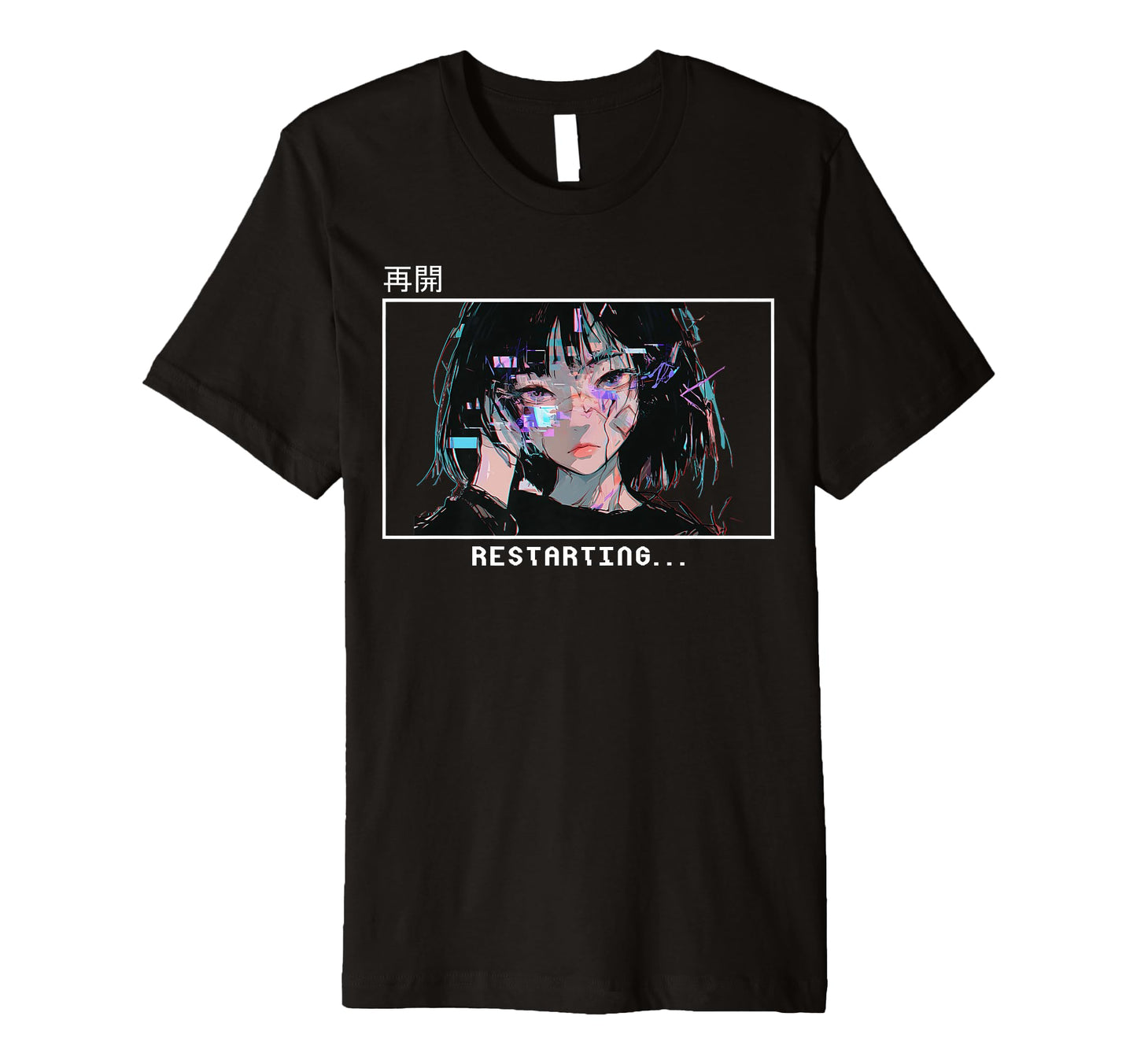 Restarting Sad Japanese Vaporwave T-Shirt - Minimalist Print Men Women - T-Shirt, Sweatshirt, Hoodie