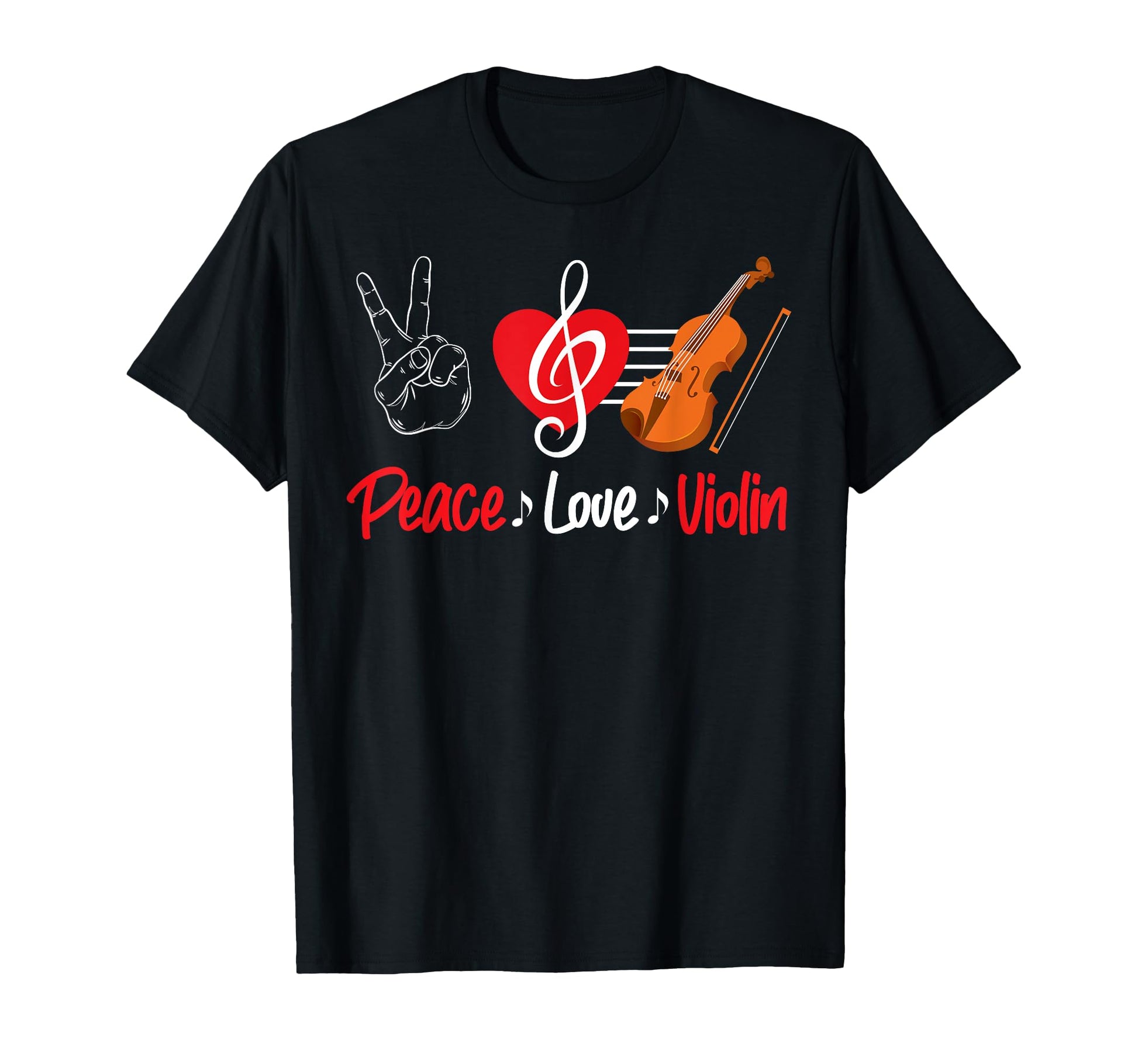 Violin Violinist Peace Love Violin T-Shirt - Minimalist Print Men Women - T-Shirt, Sweatshirt, Hoodie