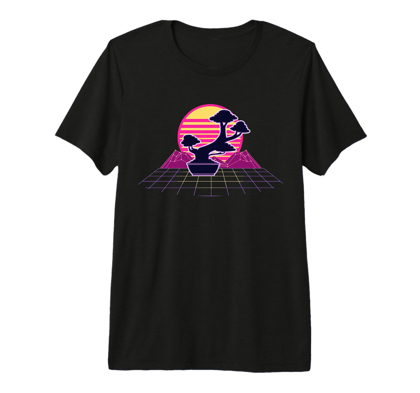 Bonsai Tree Vaporwave Aesthetic Tri T-Shirt - Novelty Apparel Men Women - T-Shirt, Sweatshirt, Hoodie
