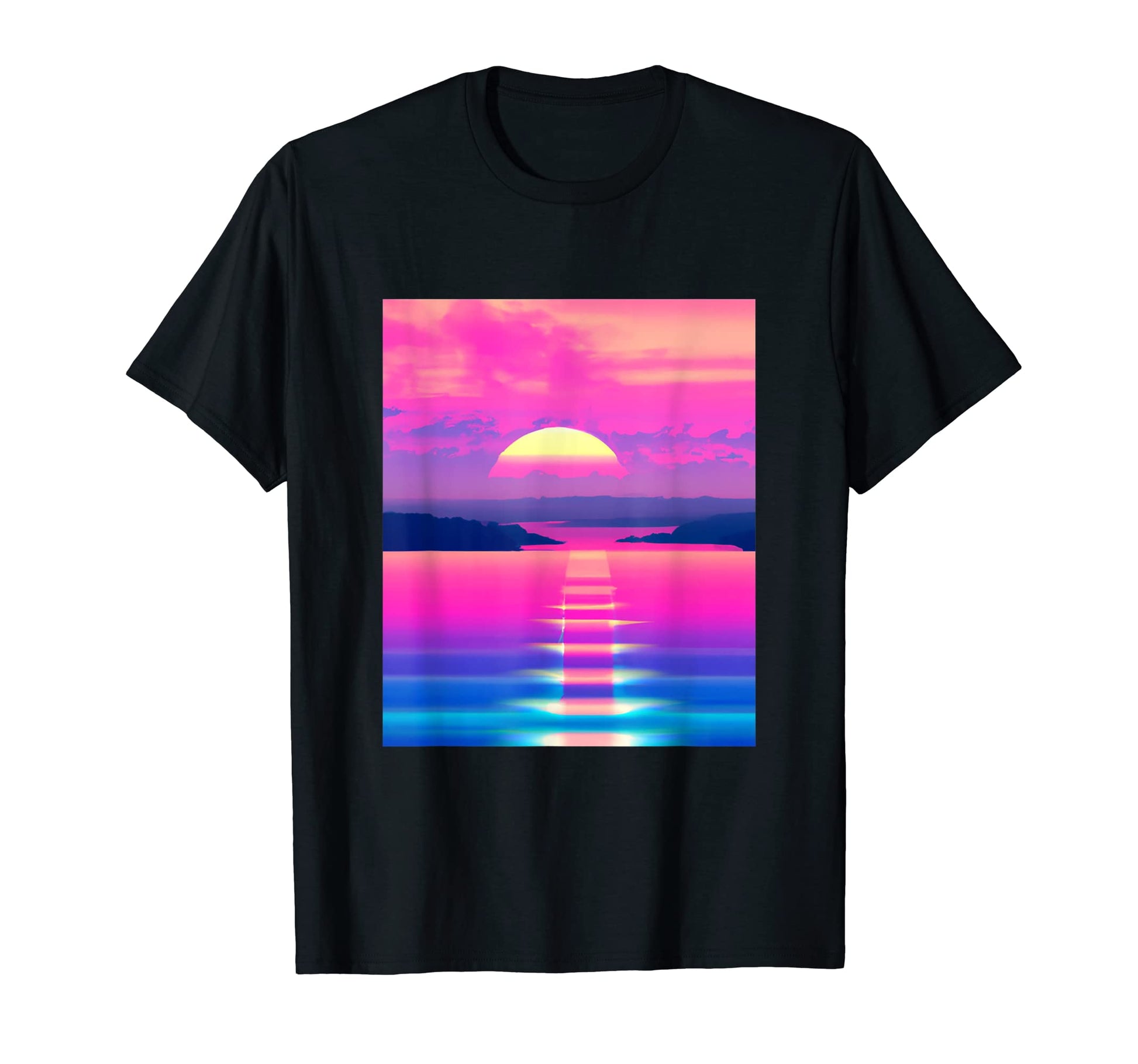 Vaporwave Sun Synthwave Sunset T-Shirt - Streetwear Style Men Women - T-Shirt, Sweatshirt, Hoodie