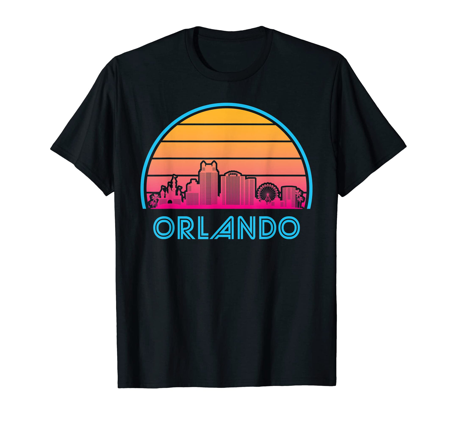 Orlando Florida Skyline City Sunset T-Shirt - Fun Novelty Design Men Women - T-Shirt, Sweatshirt, Hoodie