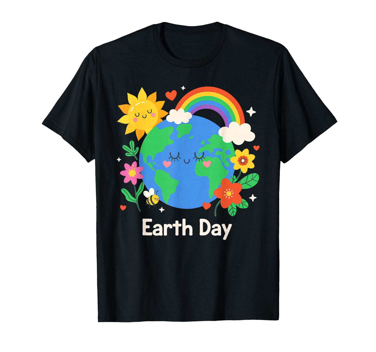 Earth Day Rainbow Floral Planet T-Shirt - Unique Graphic for Adults - T-Shirt, Sweatshirt, Hoodie