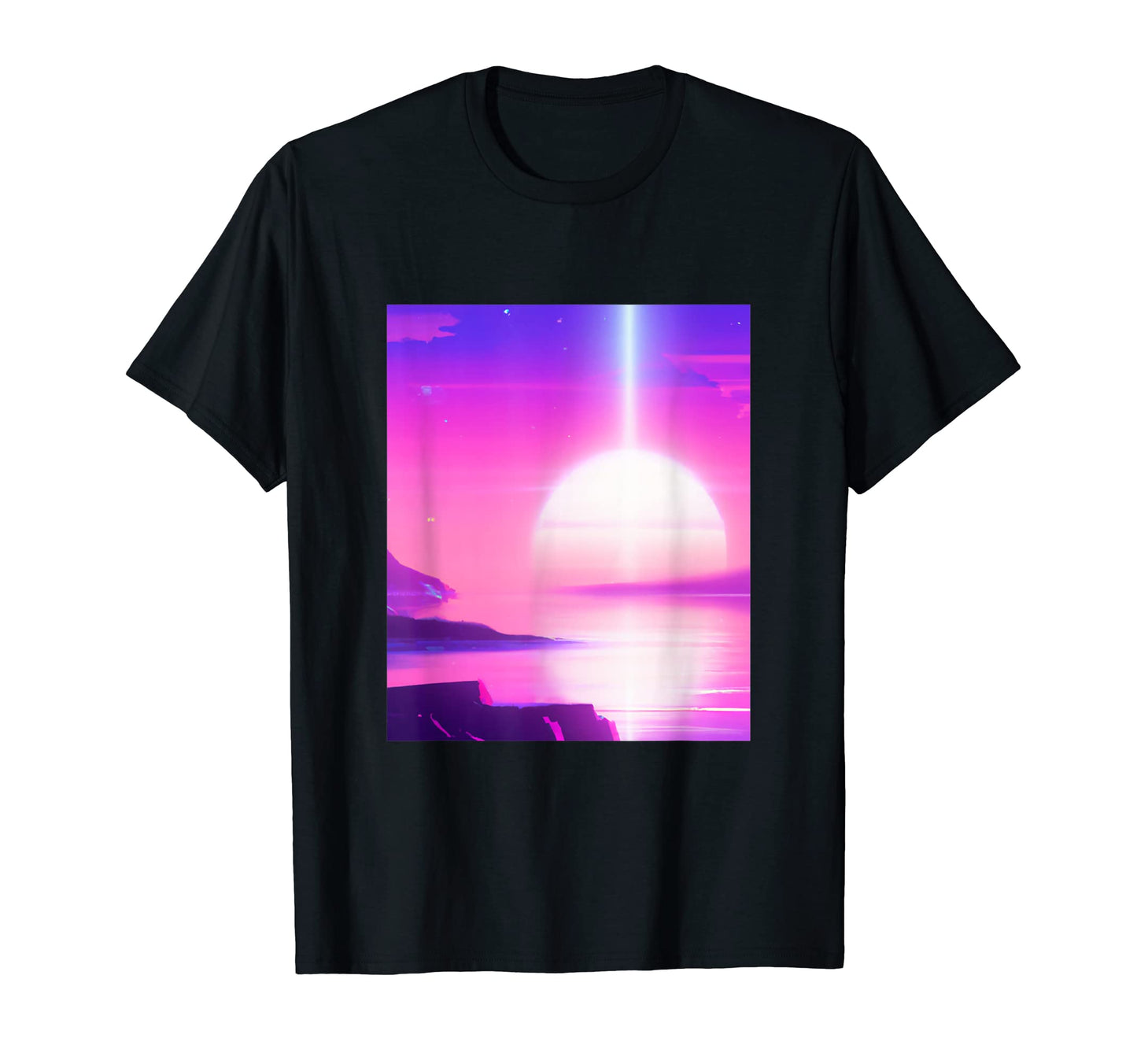 Vaporwave Sun Synthwave Sunset T-Shirt - Unique Graphic Men Women - T-Shirt, Sweatshirt, Hoodie