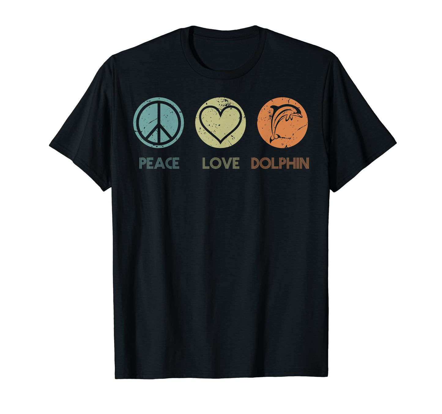 Peace Love Dolphin Funny Dolphin Lover T-Shirt - Minimalist Print Unisex - T-Shirt, Sweatshirt, Hoodie