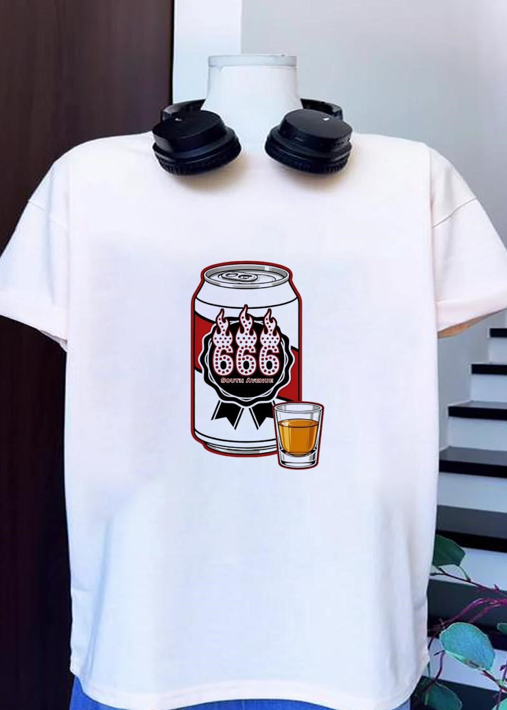 666 South Avenue Beer Can and Shot Glass - Adult & Kids T-Shirts, Sweatshirts & Hoodies apparel design preview 1