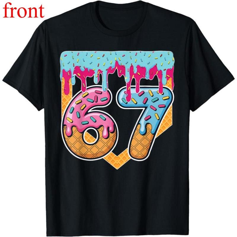 67 Ice Cream Drip Meme Six Seven Gen Alpha Slang - Adult & Kids T-Shirts, Sweatshirts & Hoodies apparel design preview 1