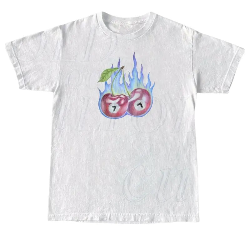 7 Ball Cherry Fire Vintage Retro Y2k Lucky Cute Hand - Adult & Kids T-Shirts, Sweatshirts & Hoodies apparel design preview 1