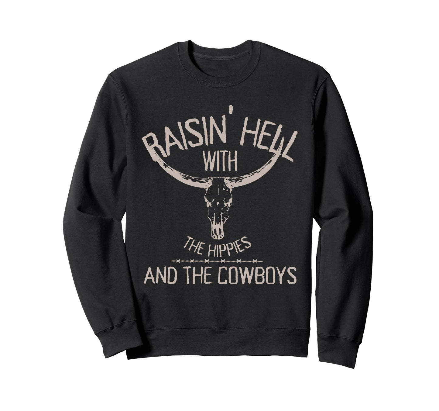 Hippies And Cowboys Western Sweatshirt - Minimalist Print Men Women - T-Shirt, Sweatshirt, Hoodie