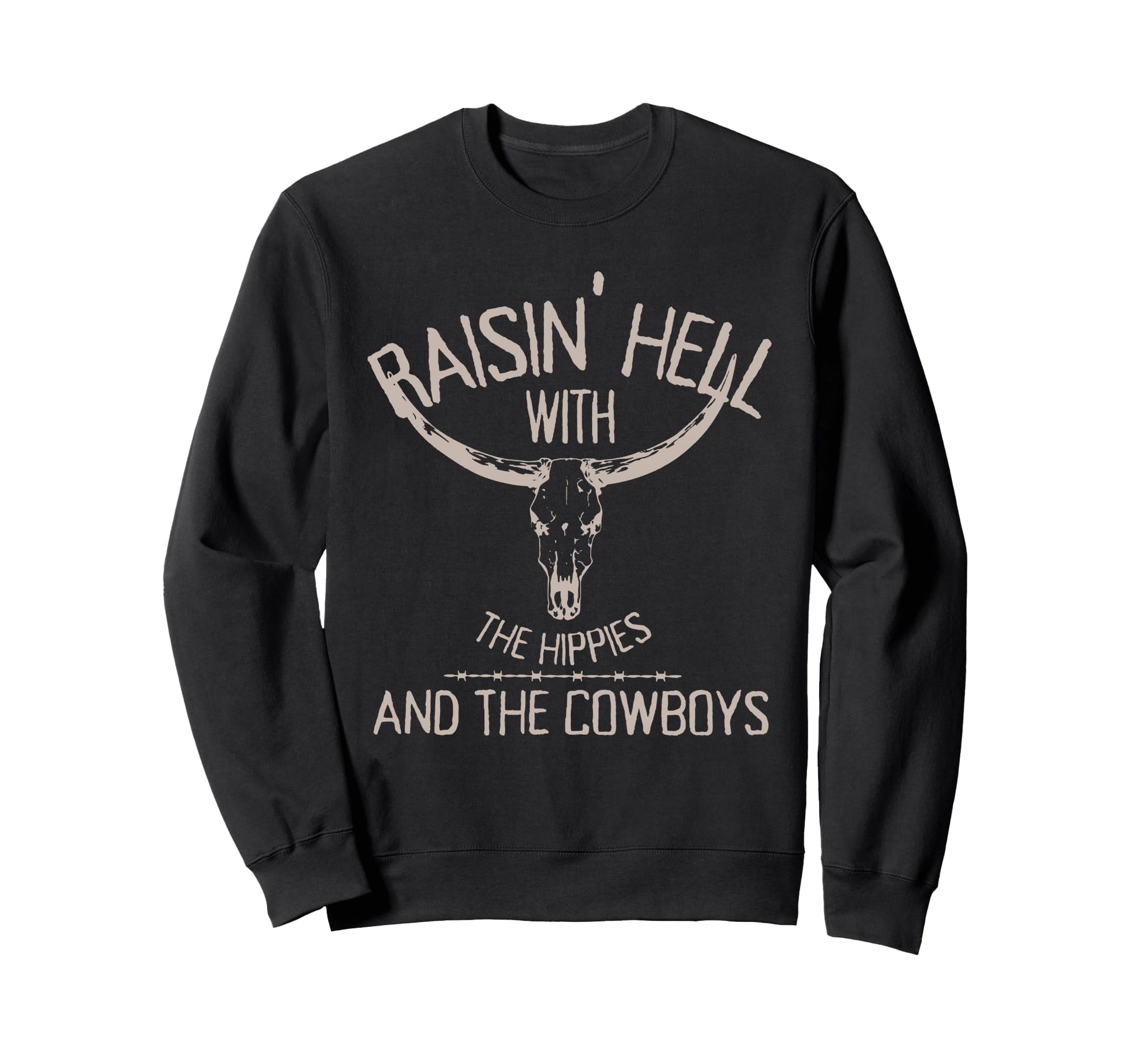 Hippies And Cowboys Western Sweatshirt - Minimalist Print Men Women - T-Shirt, Sweatshirt, Hoodie