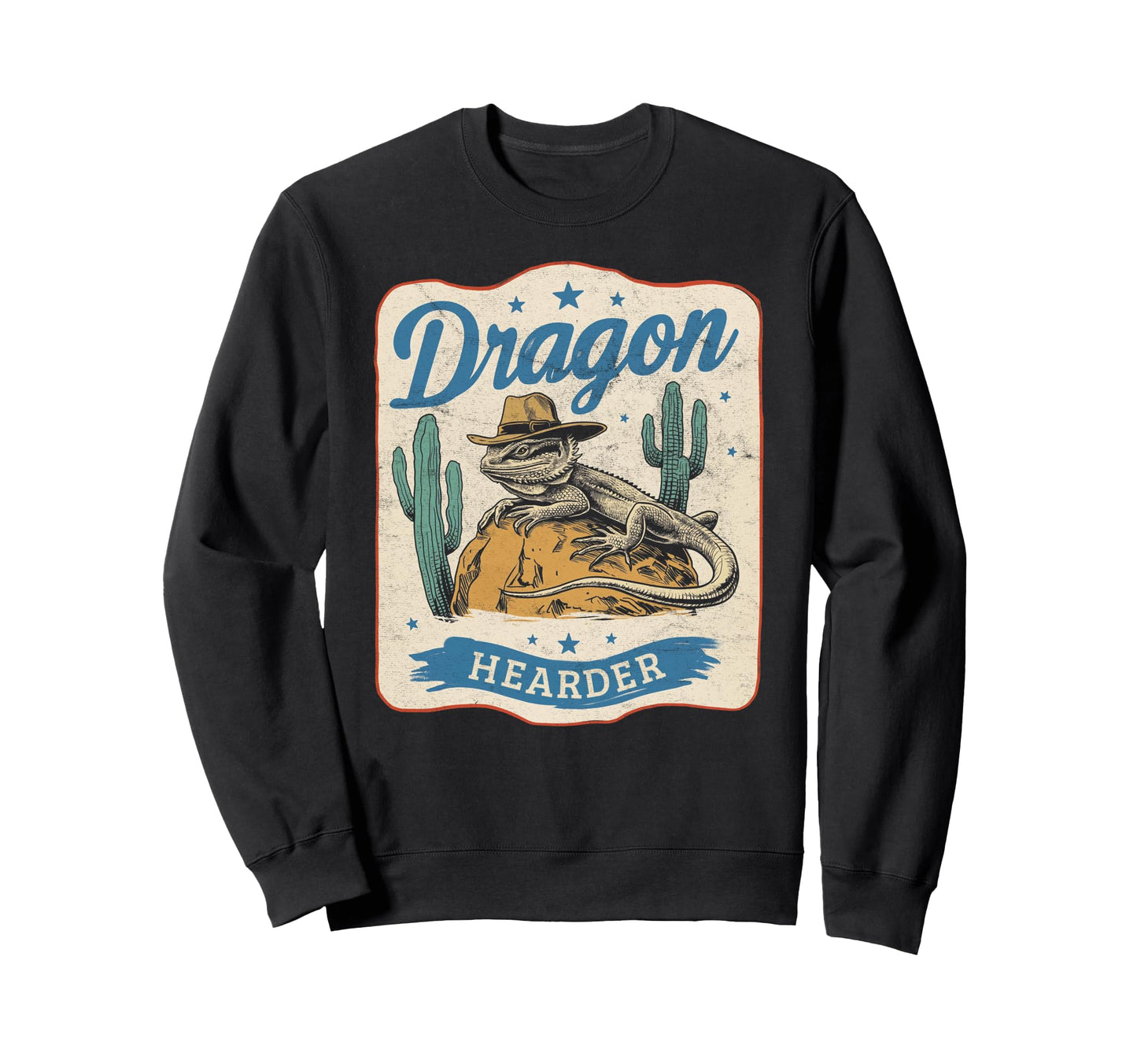 Bearded Dragon Hearder Cowboy Lizard Sweatshirt - Unique Graphic Unisex - T-Shirt, Sweatshirt, Hoodie