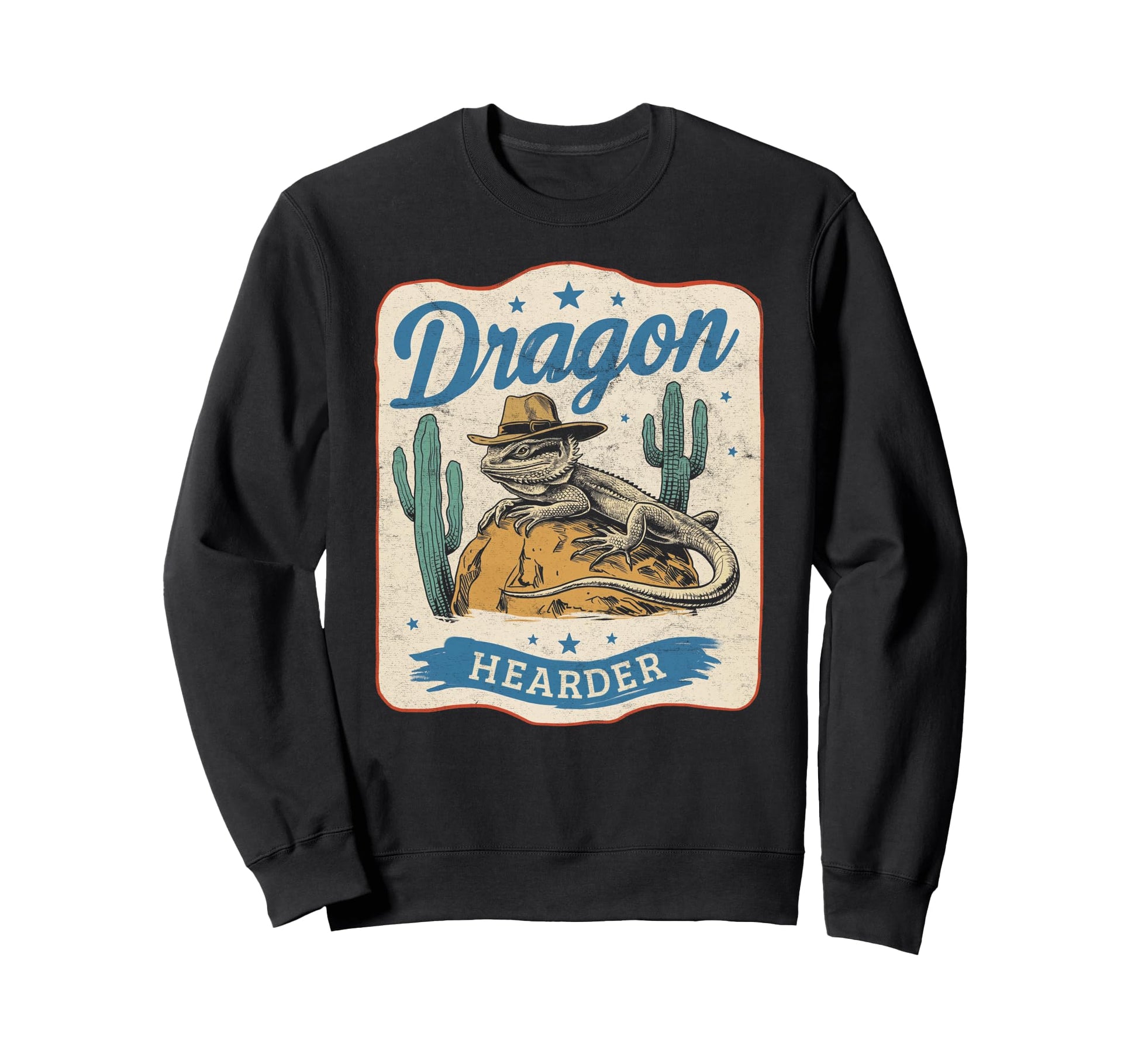 Bearded Dragon Hearder Cowboy Lizard Sweatshirt - Unique Graphic Unisex - T-Shirt, Sweatshirt, Hoodie