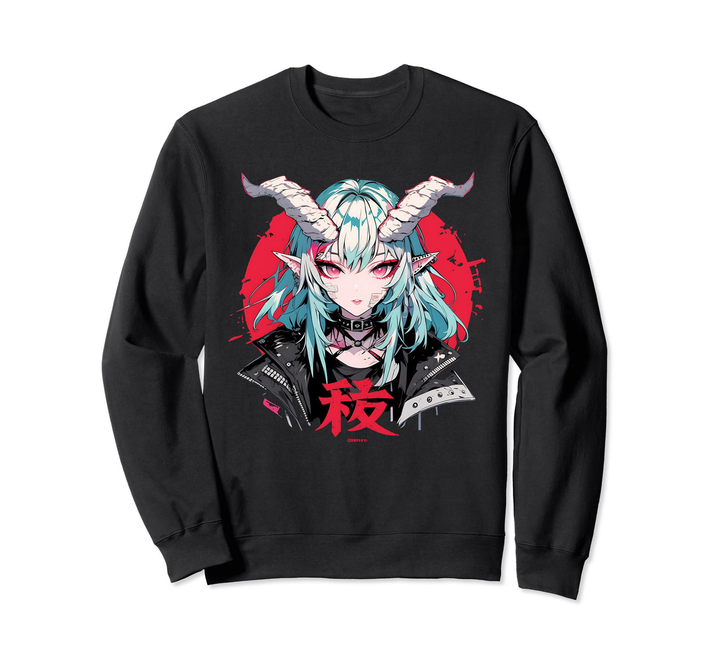 Goth Grunge Demon Anime Waifu Horror Sweatshirt - Aesthetic Graphic Unisex - T-Shirt, Sweatshirt, Hoodie