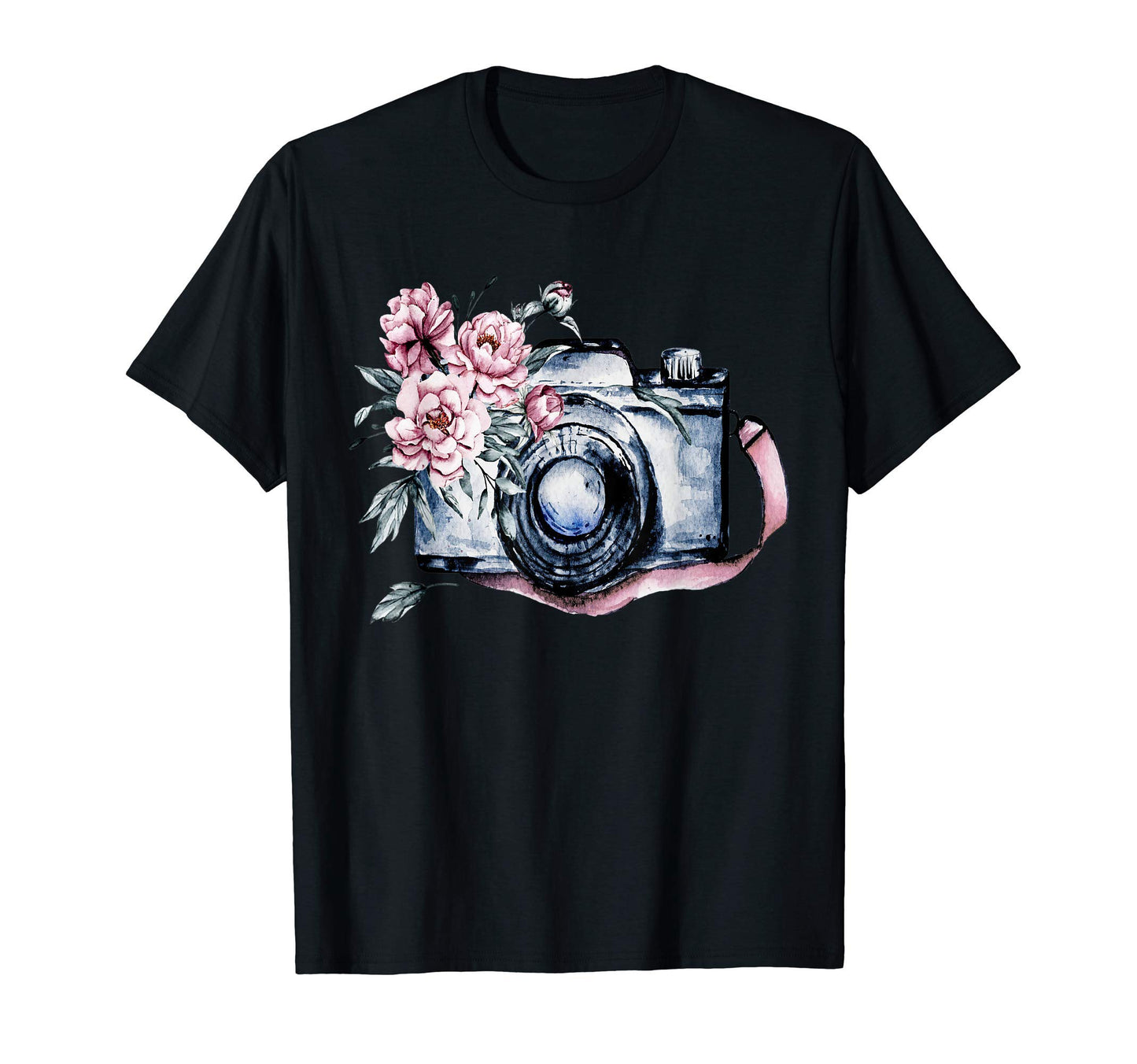 Watercolor Camera Photographer Gift T-Shirt - Unique Graphic Men Women - T-Shirt, Sweatshirt, Hoodie