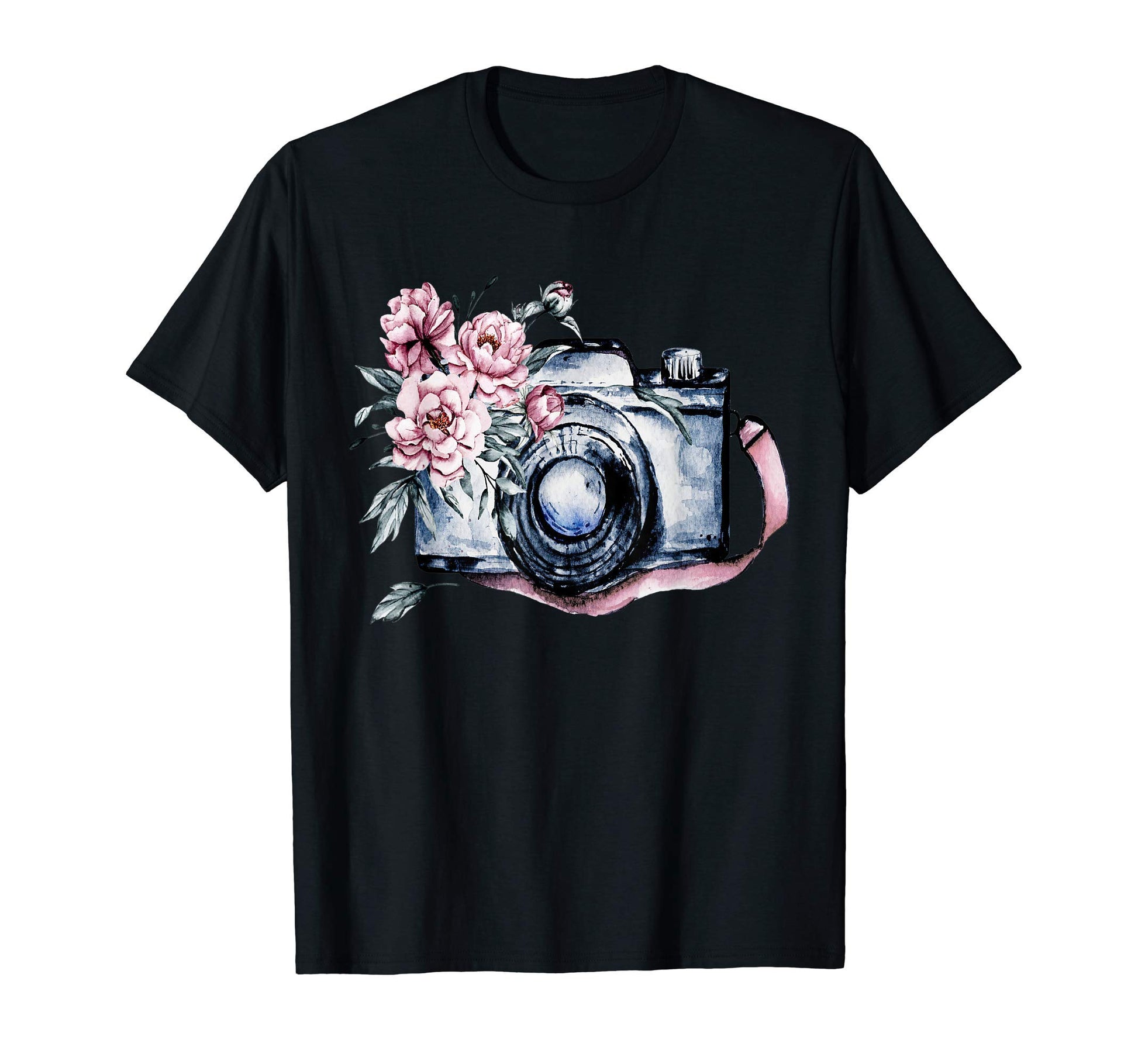 Watercolor Camera Photographer Gift T-Shirt - Unique Graphic Men Women - T-Shirt, Sweatshirt, Hoodie