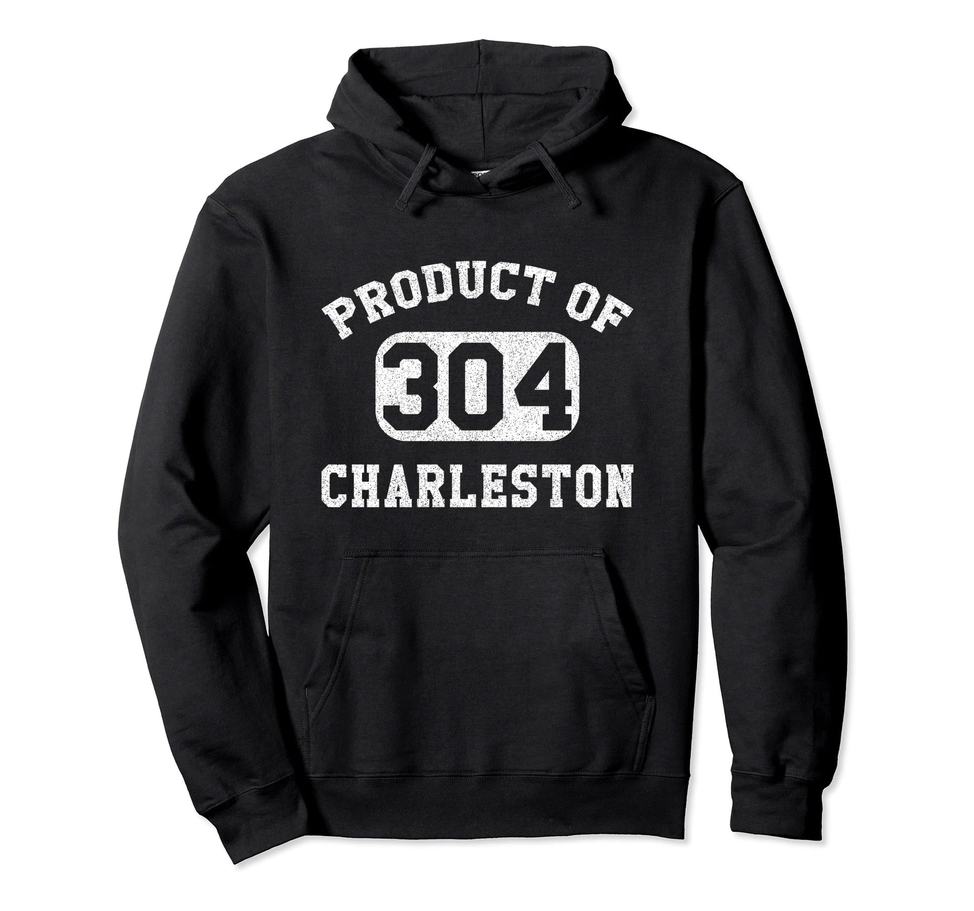 Charleston West Virginia Area Code Hoodie - Novelty Apparel for Adults - T-Shirt, Sweatshirt, Hoodie