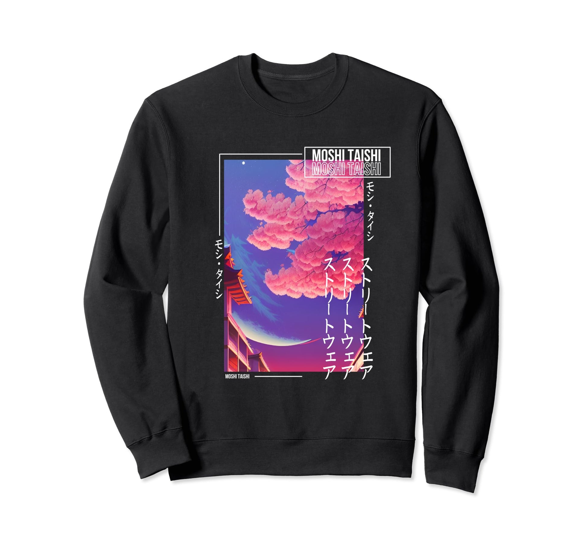 Japanese Cherry Blossom Sweatshirt - Streetwear Style for Adults - T-Shirt, Sweatshirt, Hoodie