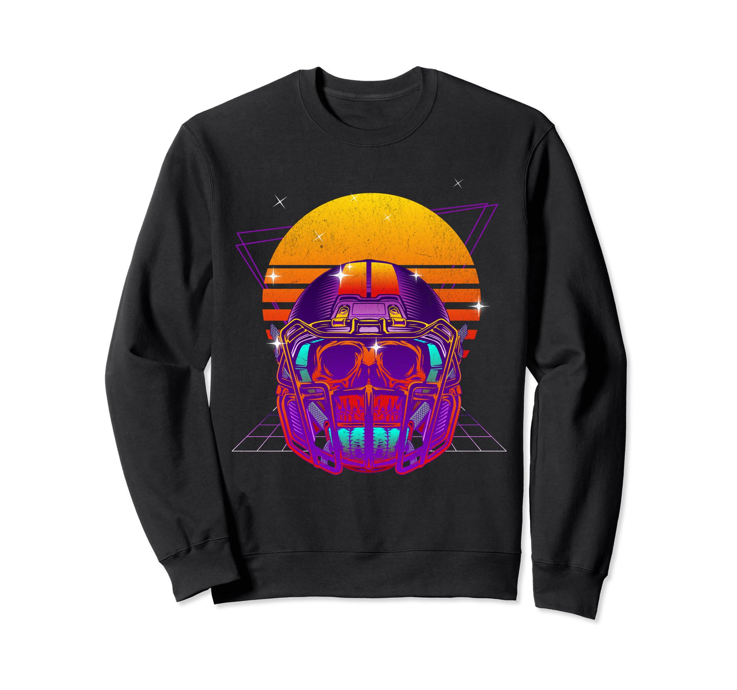 Synthwave Vaporwave Sunset Skull Sweatshirt - Aesthetic Graphic Men Women - T-Shirt, Sweatshirt, Hoodie