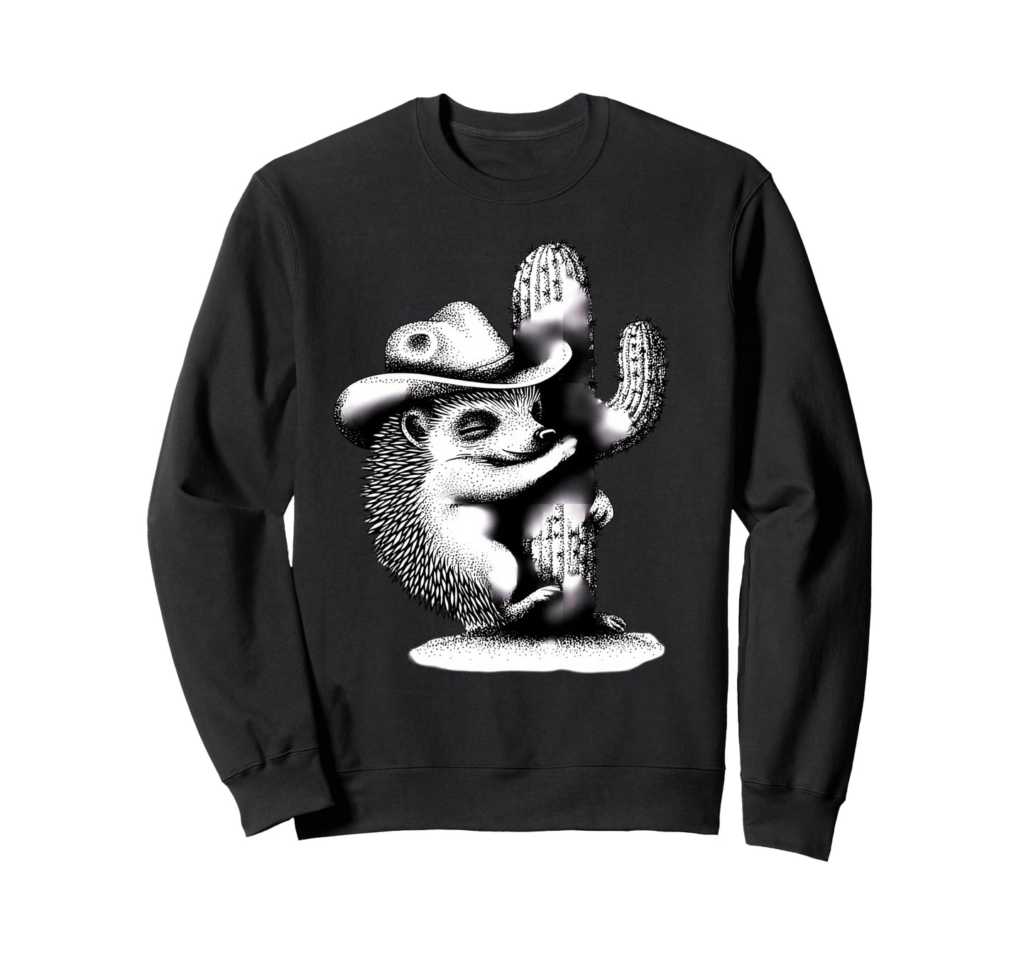 Country Cowboy Hedgehog Rodeo Sweatshirt - Custom Art Print for Adults - T-Shirt, Sweatshirt, Hoodie