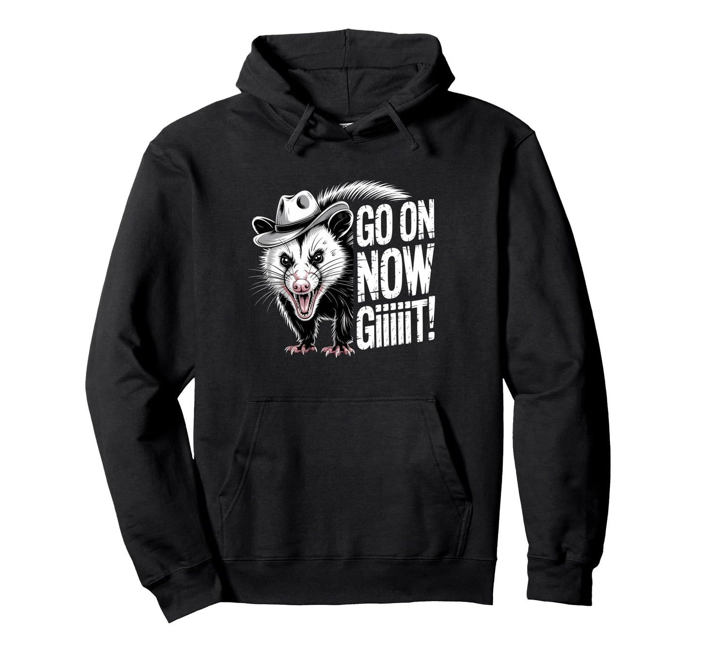 Go Now Git Western Country Possum Hoodie - Novelty Apparel for Adults - T-Shirt, Sweatshirt, Hoodie