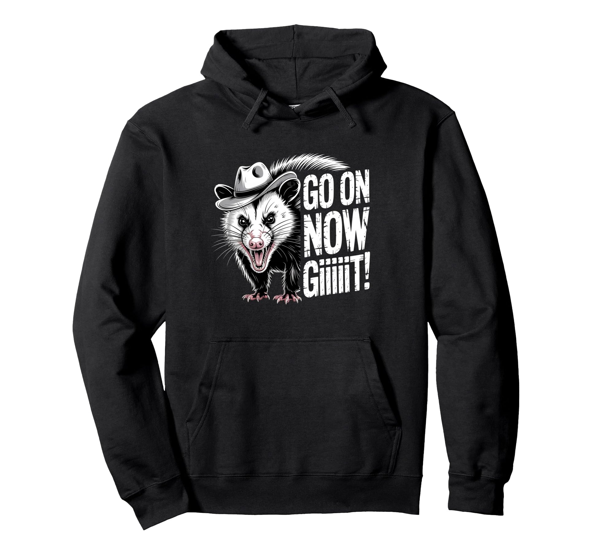 Go Now Git Western Country Possum Hoodie - Novelty Apparel for Adults - T-Shirt, Sweatshirt, Hoodie