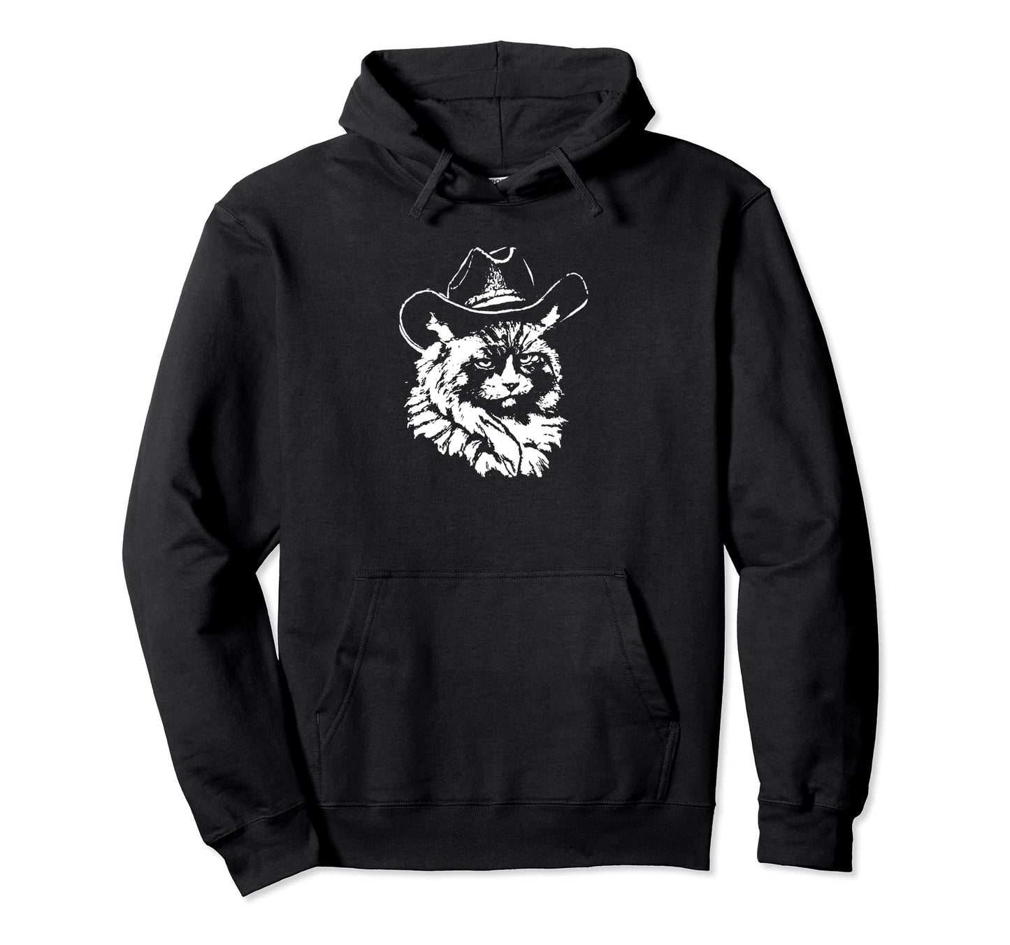 Funny Grumpy Cowboy Cat Western Vibe Hoodie - Streetwear Style Men Women - T-Shirt, Sweatshirt, Hoodie