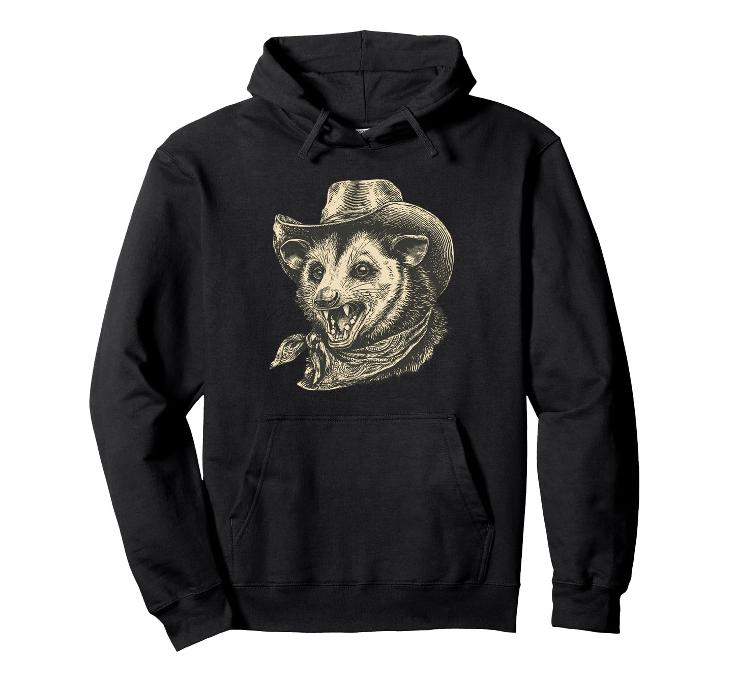 Country Cowboy Opossum Rodeo Possum Western Hoodie - Unique Graphic Unisex - T-Shirt, Sweatshirt, Hoodie