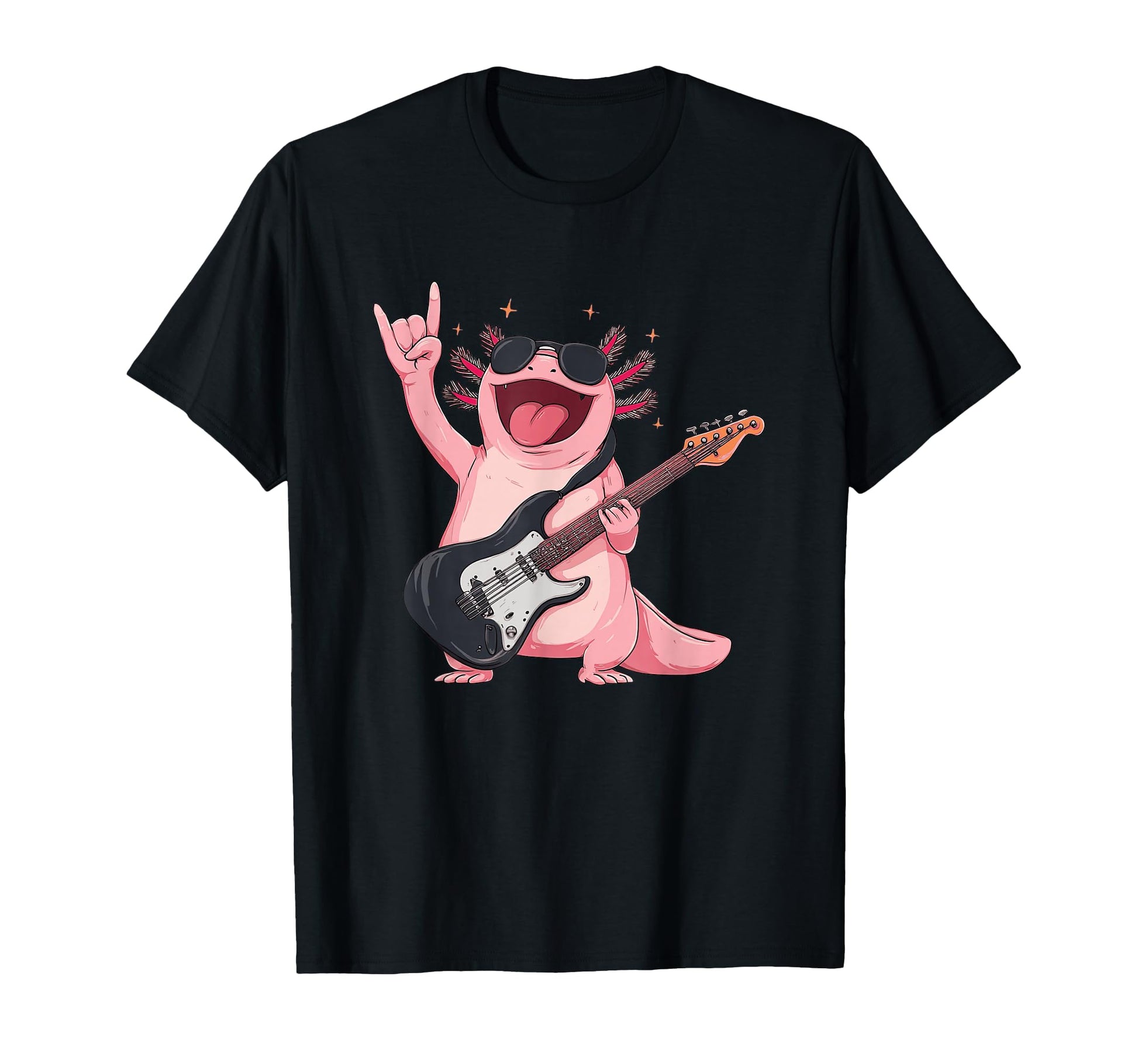 Axolotl Rock Music Funny Animal Guitarist T-Shirt - Streetwear Style Unisex - T-Shirt, Sweatshirt, Hoodie