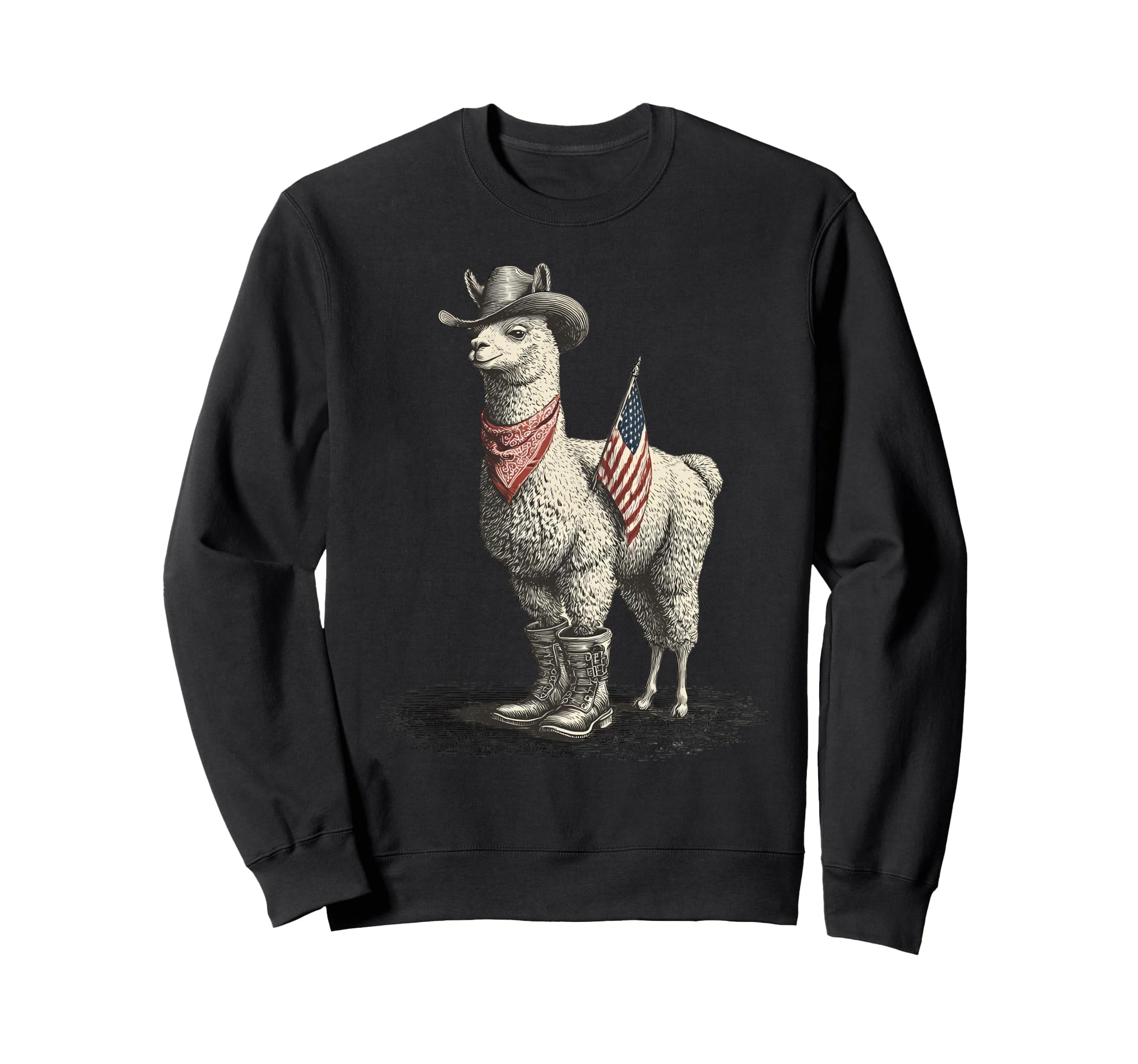 Country Cowboy Llama Rodeo Cowgirl Sweatshirt - Aesthetic Graphic Unisex - T-Shirt, Sweatshirt, Hoodie