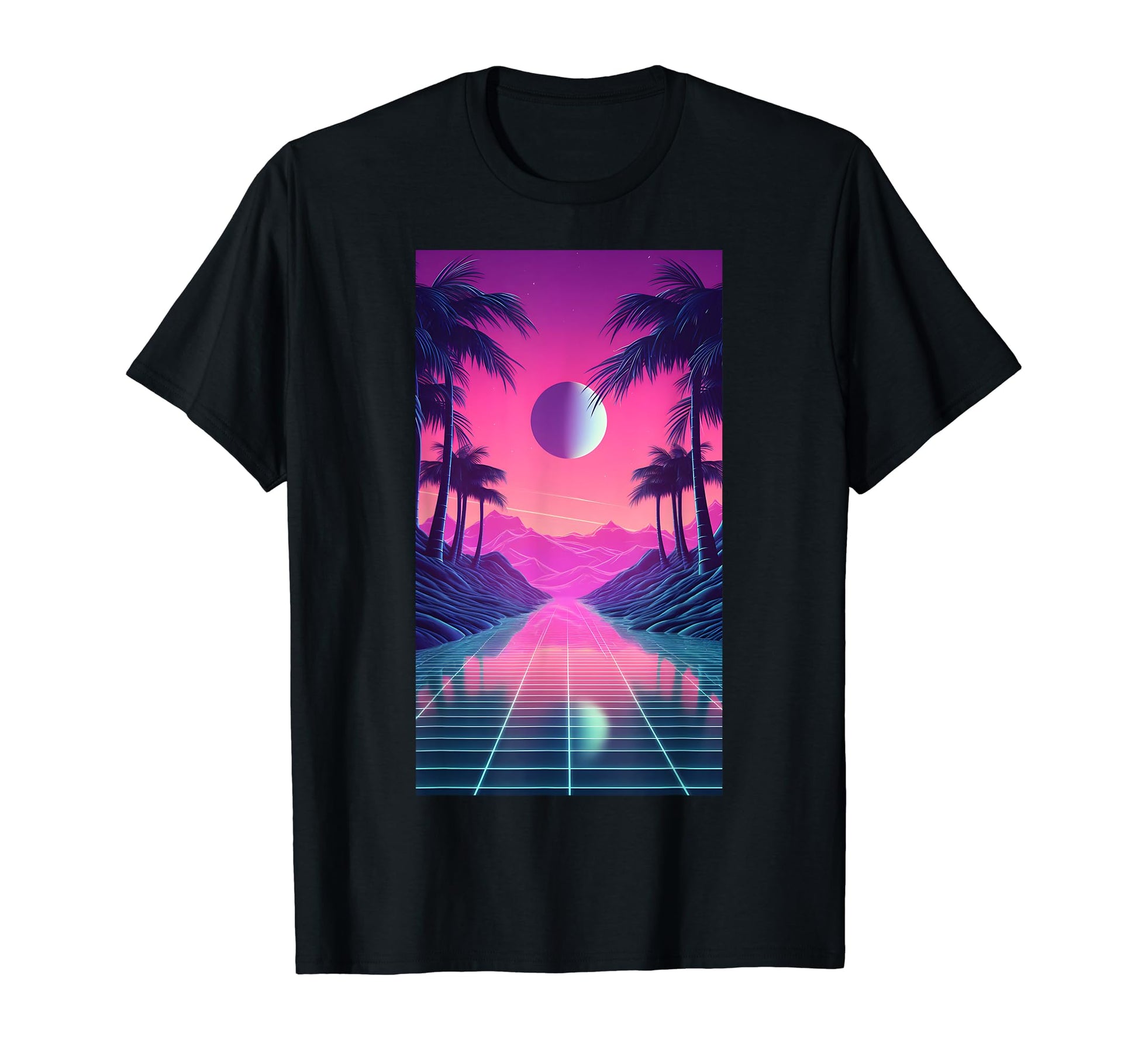 80S Vaporwave Aesthetic Landscape T-Shirt - Graphic Print for Adults - T-Shirt, Sweatshirt, Hoodie