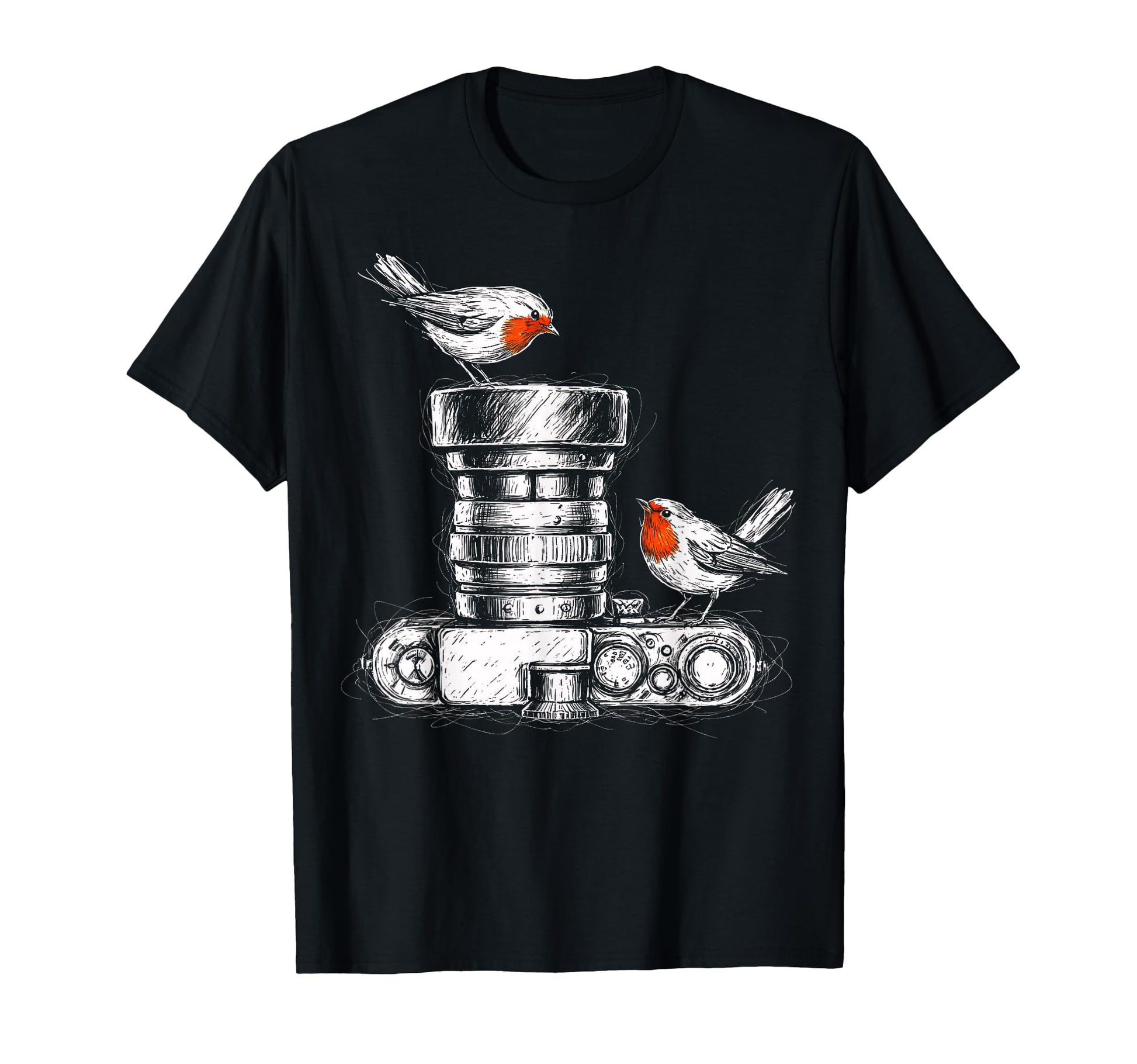 Birdwatcher Photographer Bird Camera T-Shirt - Minimalist Print Unisex - T-Shirt, Sweatshirt, Hoodie