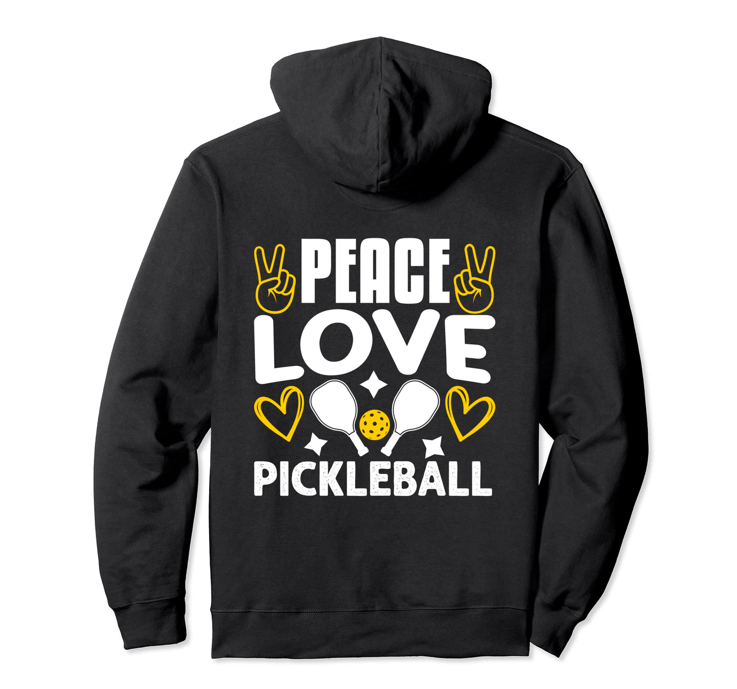 Peace Love Pickleball Hoodie - Aesthetic Graphic for Adults - T-Shirt, Sweatshirt, Hoodie