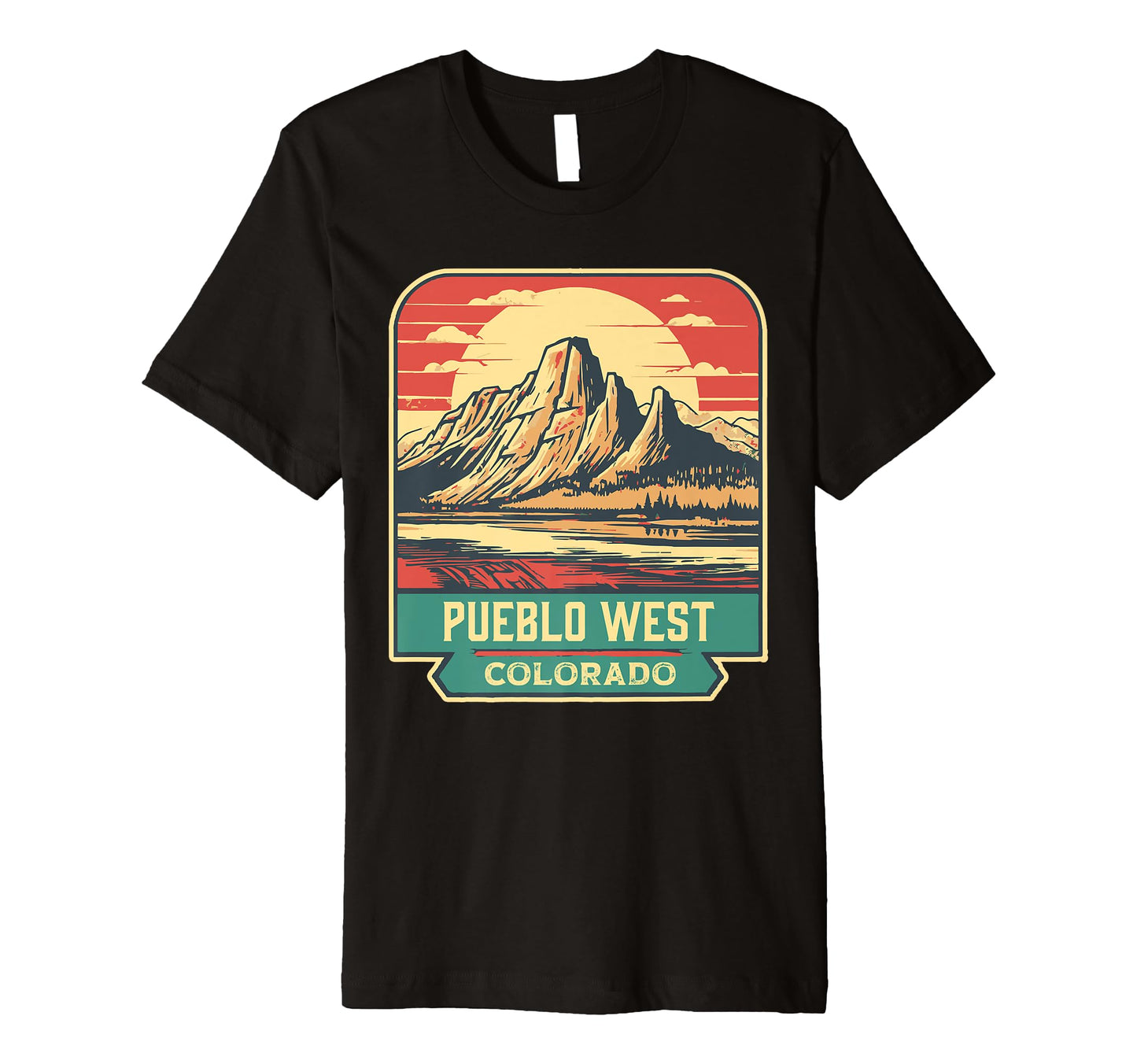 Pueblo West Colorado Mountain Logo T-Shirt - Unique Graphic Men Women - T-Shirt, Sweatshirt, Hoodie