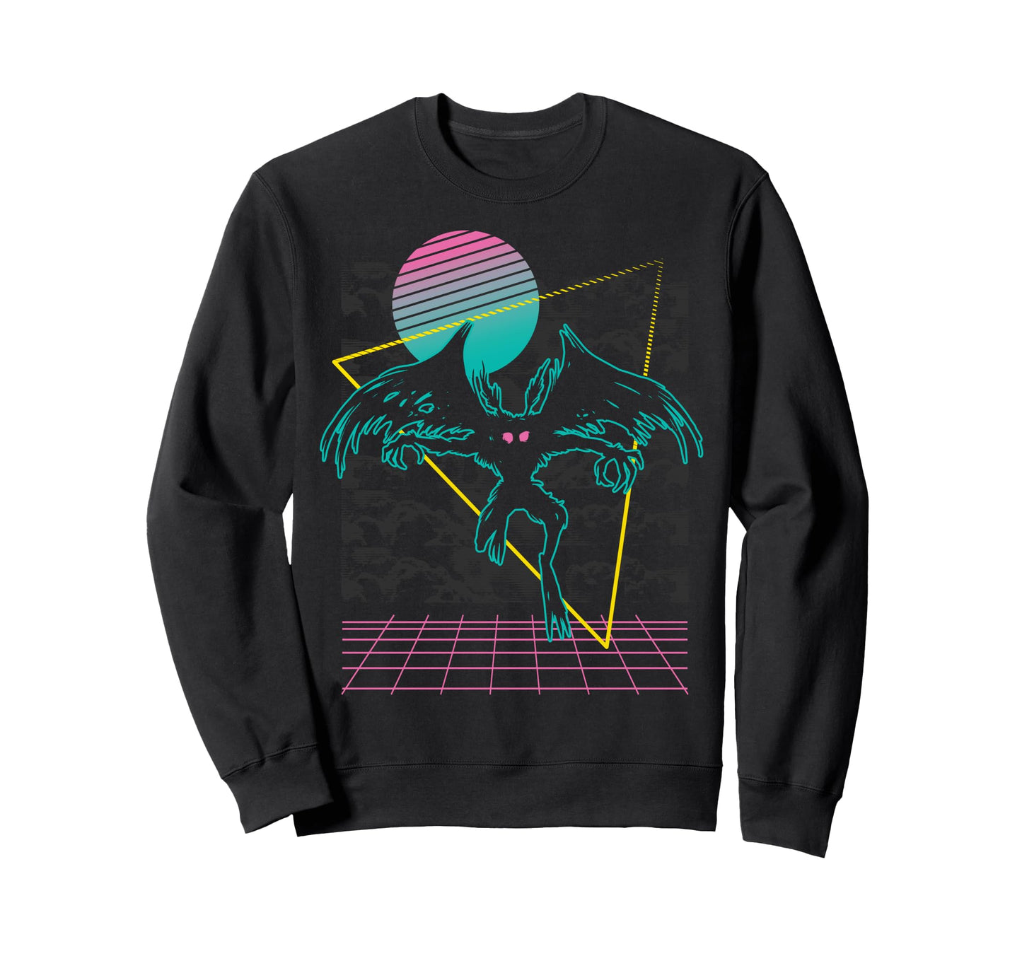 Vaporwave Aesthetic Mothman Sweatshirt - Custom Art Print Men Women - T-Shirt, Sweatshirt, Hoodie