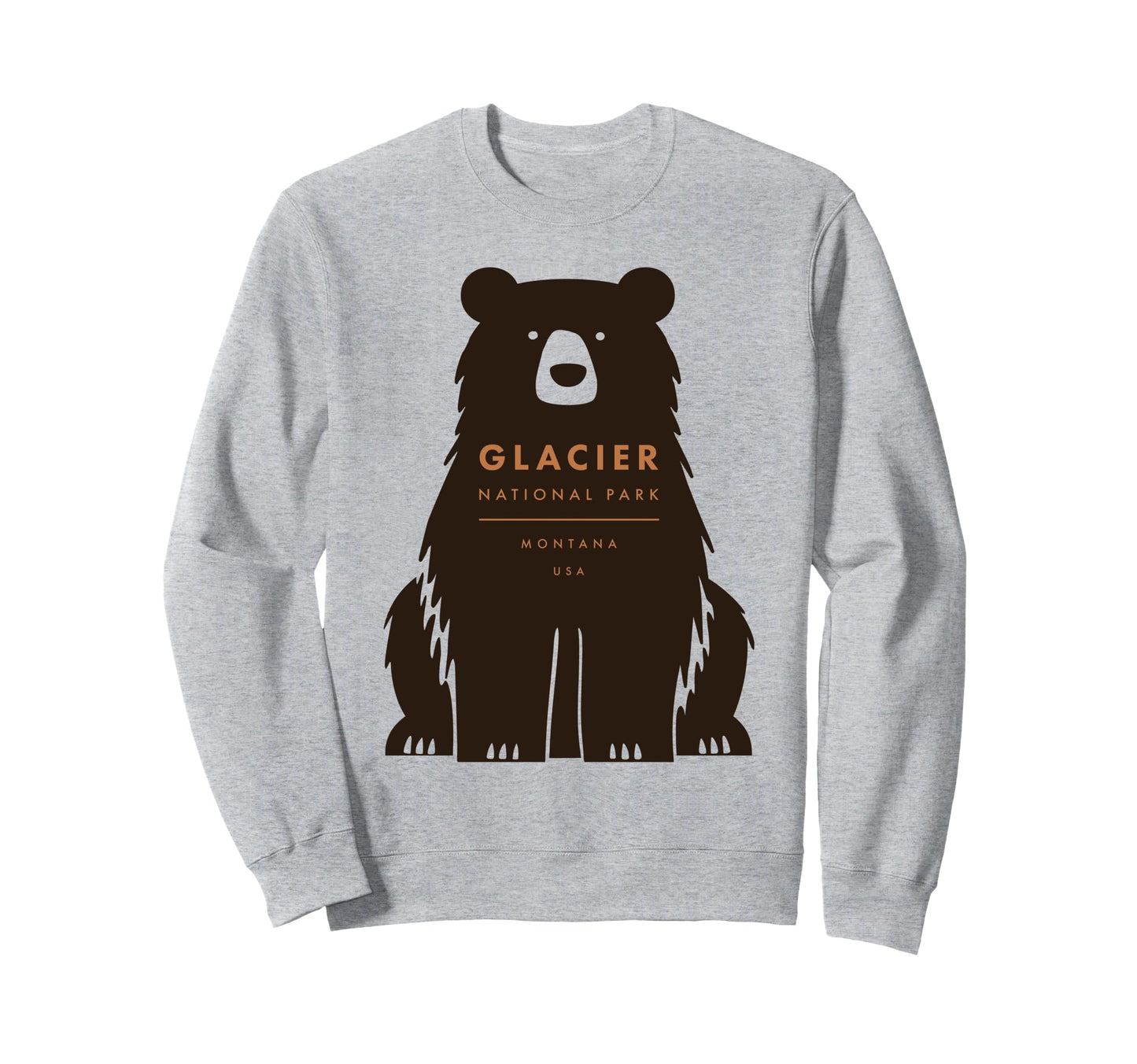 Glacier National Park Montana Bear Sweatshirt - Graphic Print for Adults - T-Shirt, Sweatshirt, Hoodie