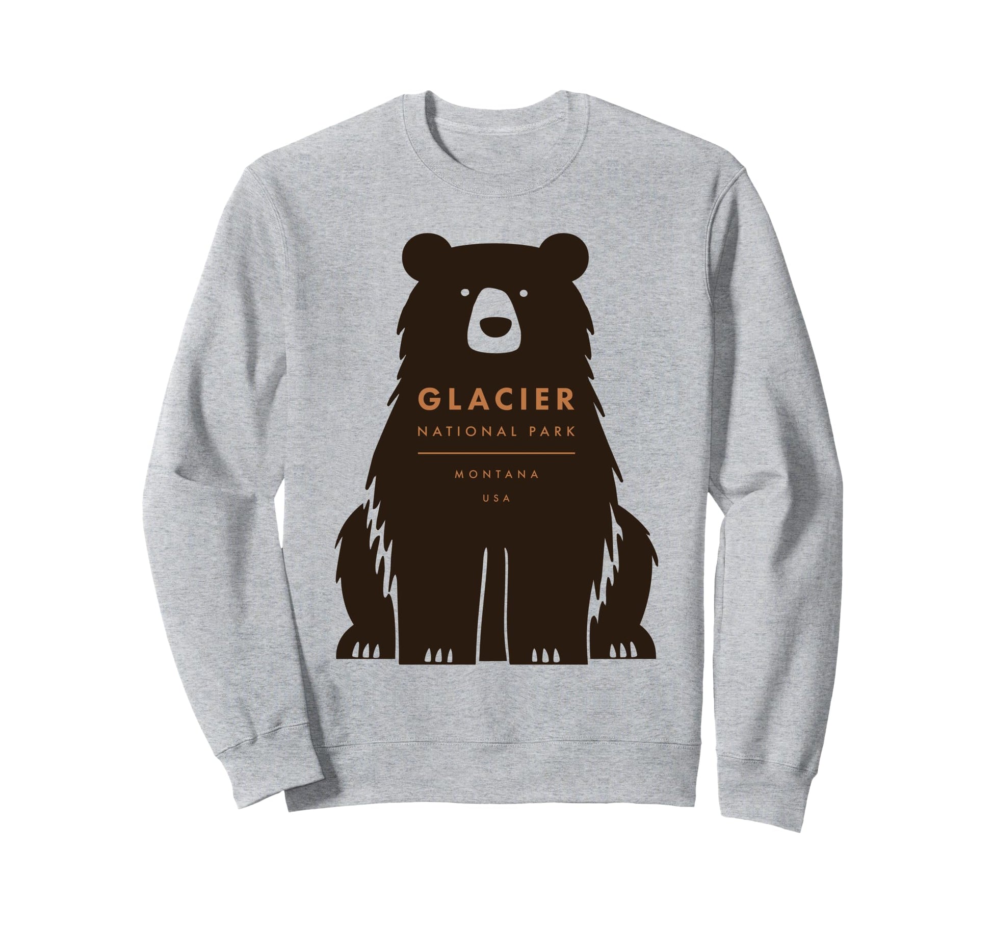 Glacier National Park Montana Bear Sweatshirt - Graphic Print for Adults - T-Shirt, Sweatshirt, Hoodie