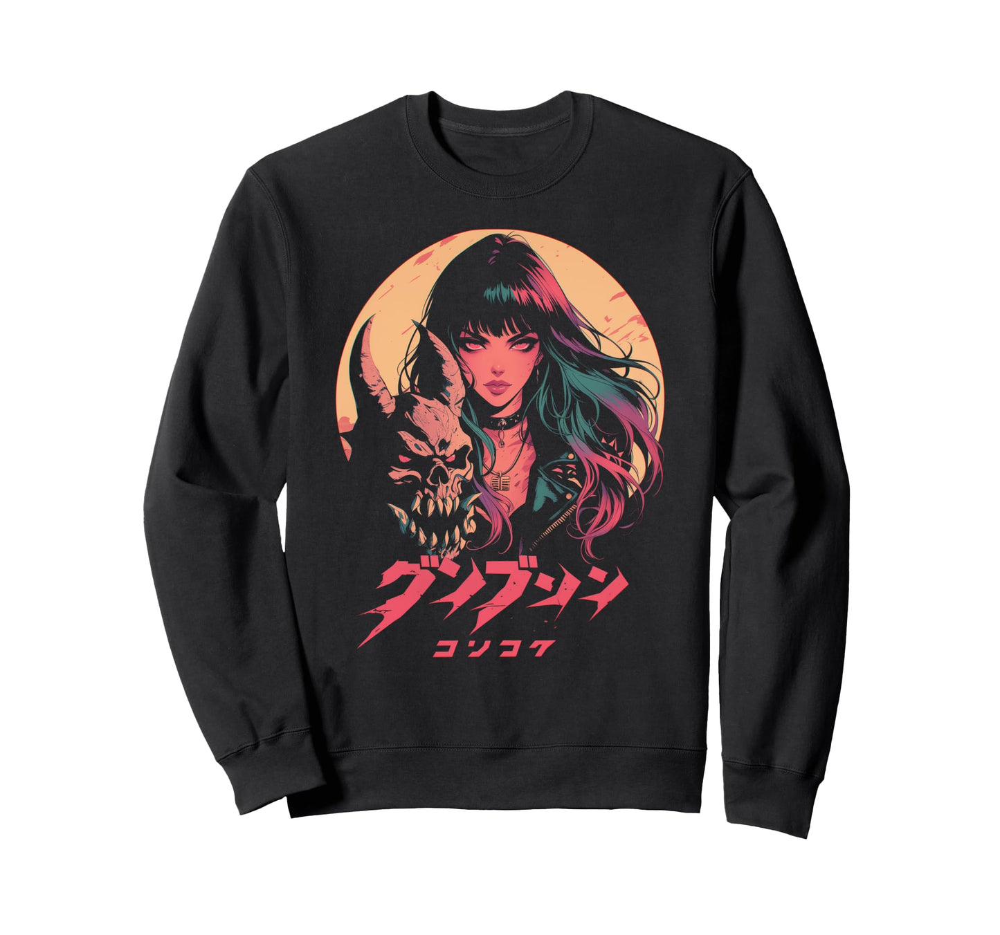 Goth Grunge Demon Anime Waifu Sweatshirt - Aesthetic Graphic Men Women - T-Shirt, Sweatshirt, Hoodie