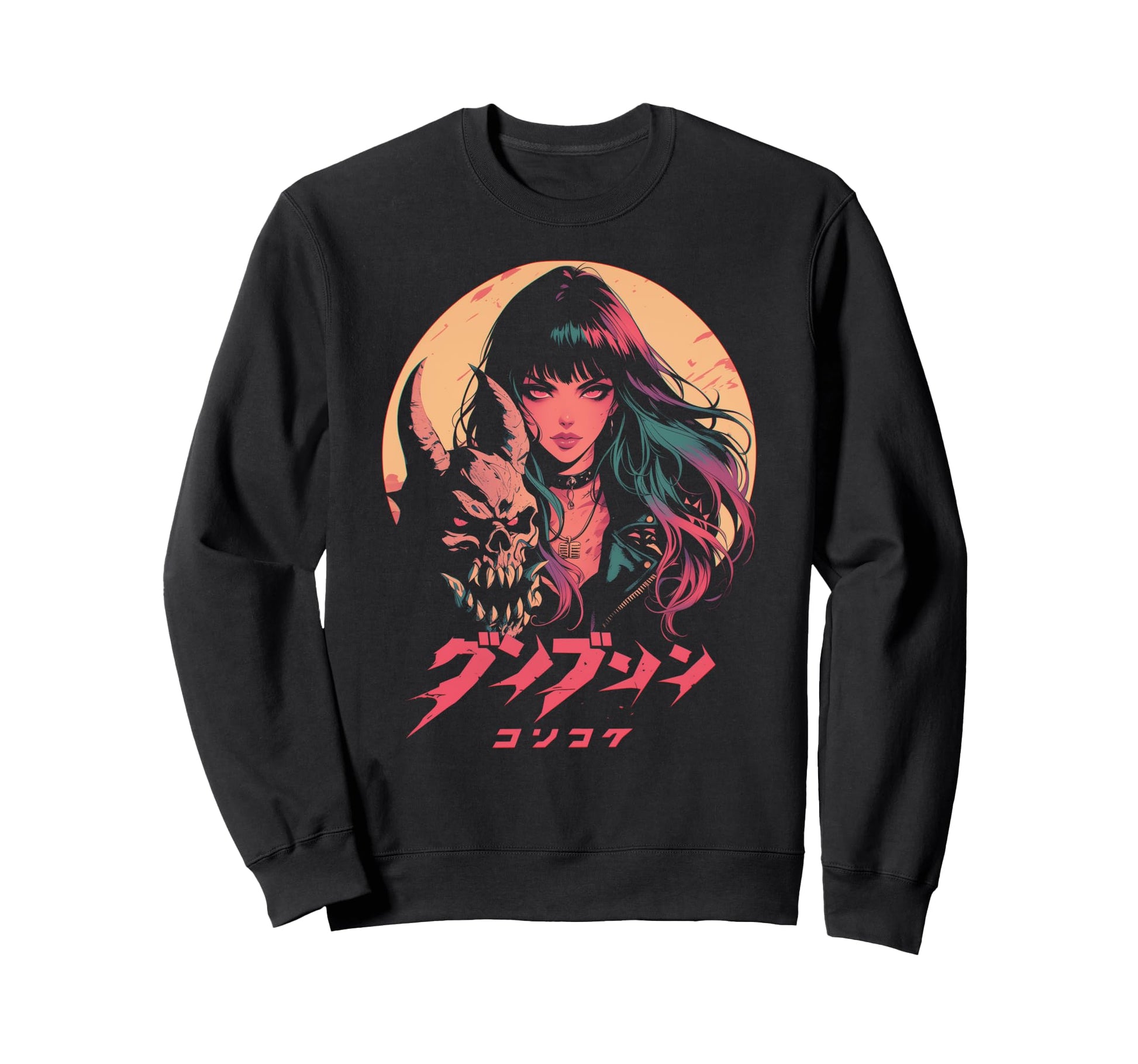 Goth Grunge Demon Anime Waifu Sweatshirt - Aesthetic Graphic Men Women - T-Shirt, Sweatshirt, Hoodie