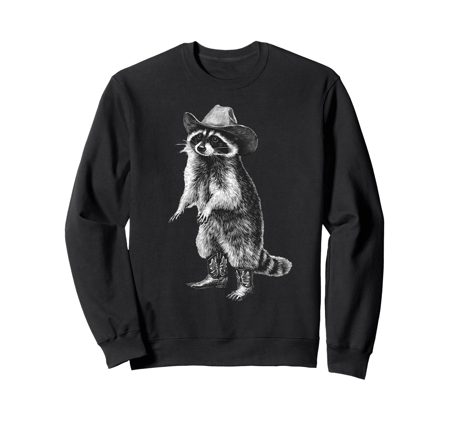 Raccoon Cowboy Rodeo Cowgirl Sweatshirt - Custom Art Print Men Women - T-Shirt, Sweatshirt, Hoodie