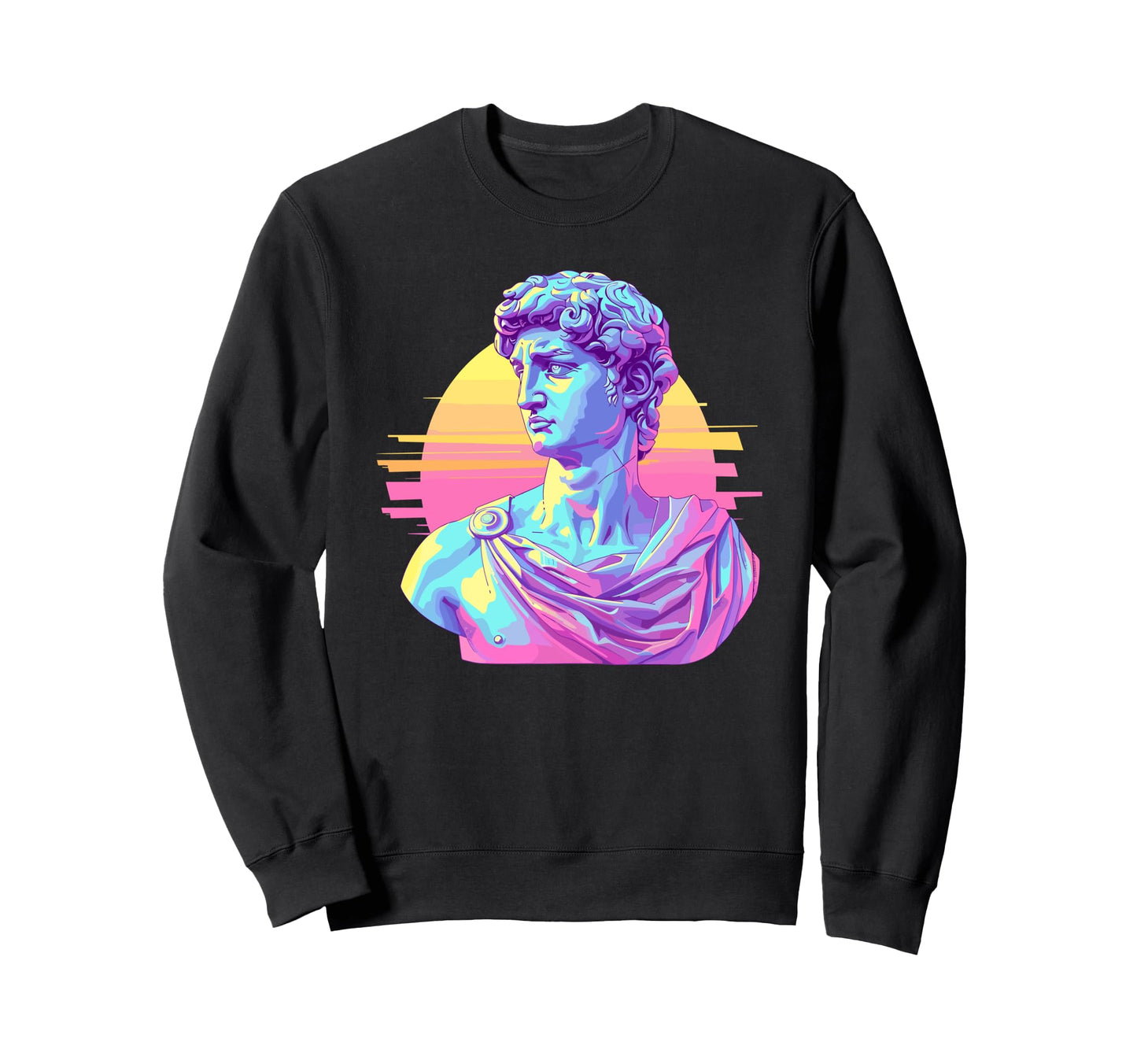 Vaporwave Aesthetic Statue Sweatshirt - Fun Novelty Design for Adults - T-Shirt, Sweatshirt, Hoodie