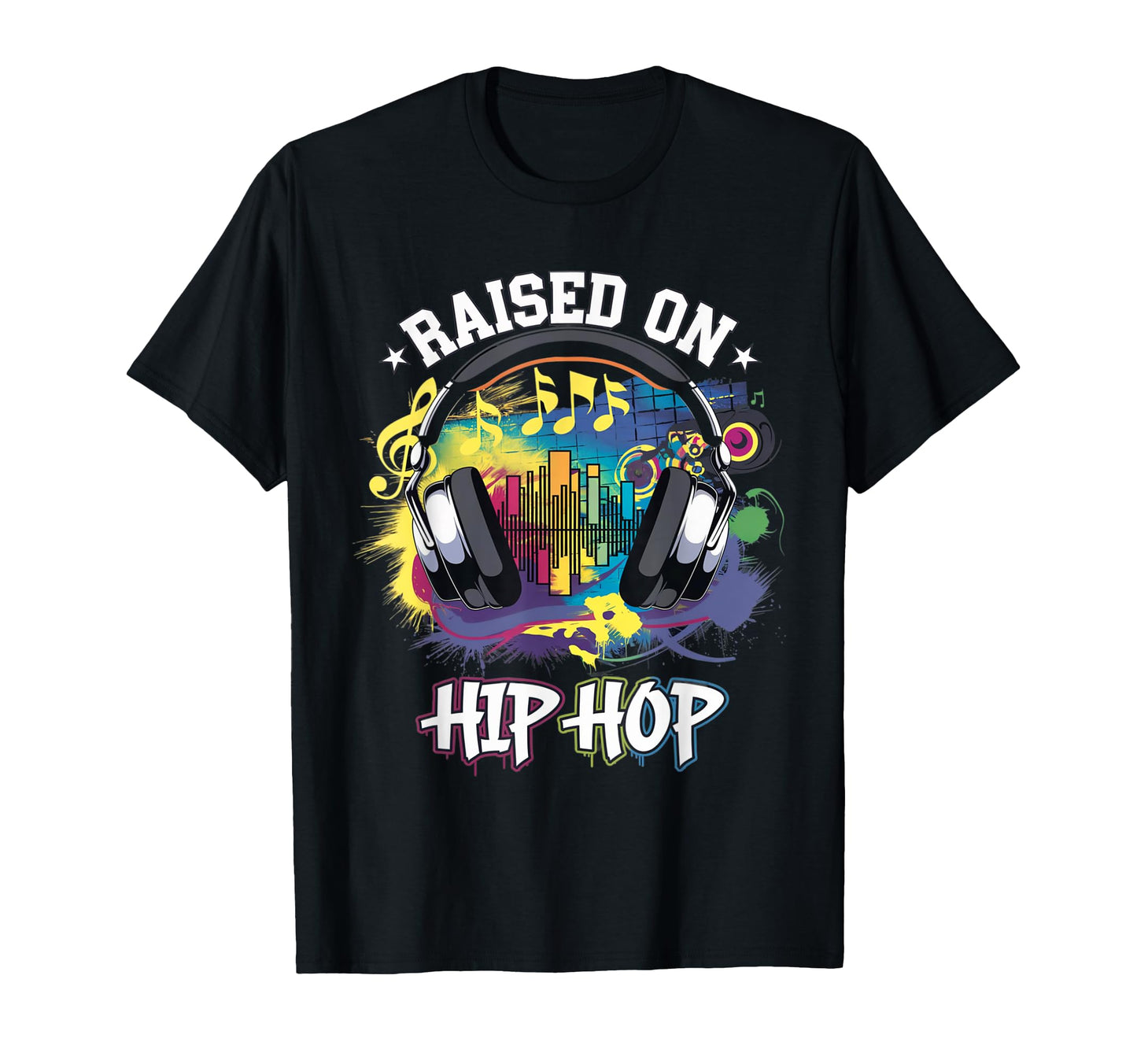 Raised Hip Hop Urban Dj Graffiti Old T-Shirt - Unique Graphic for Adults - T-Shirt, Sweatshirt, Hoodie