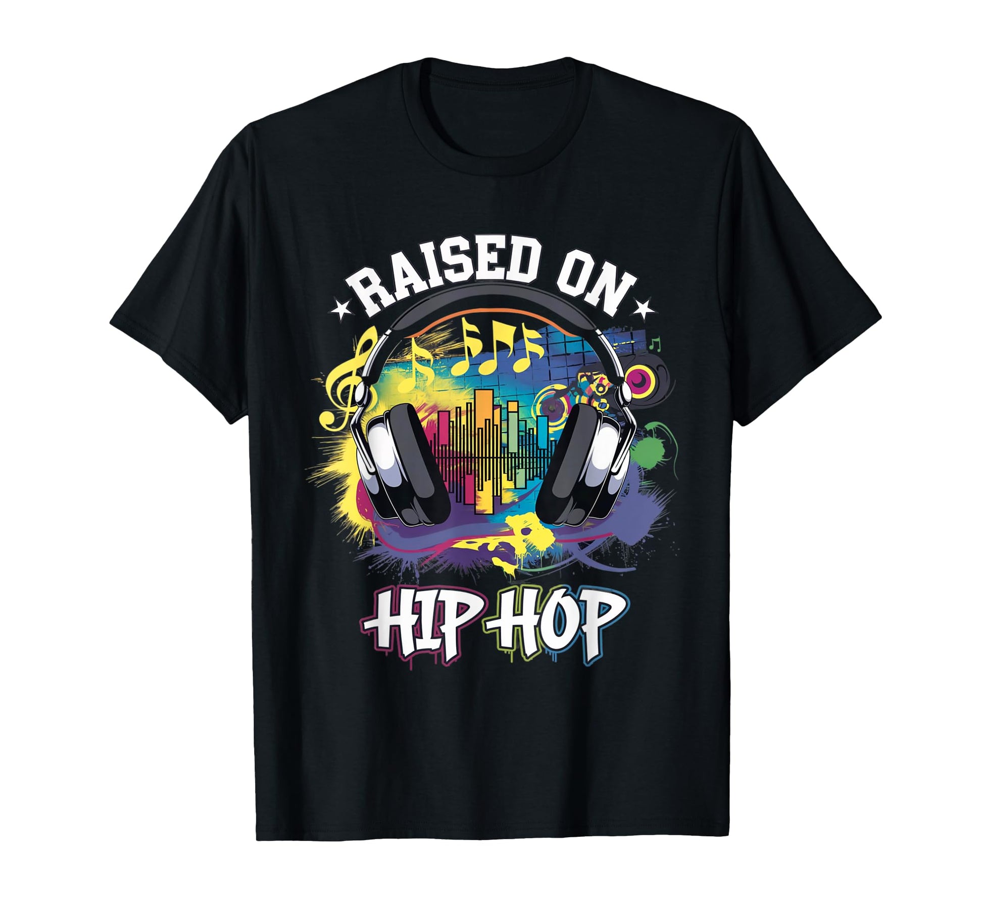 Raised Hip Hop Urban Dj Graffiti Old T-Shirt - Unique Graphic for Adults - T-Shirt, Sweatshirt, Hoodie