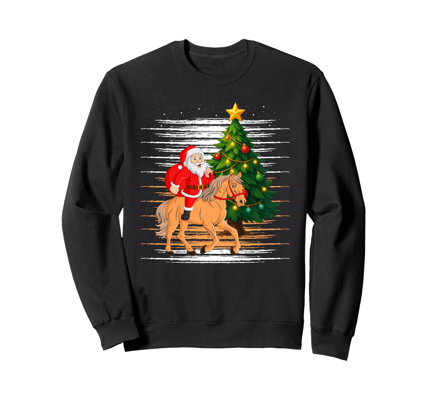 Santa Claus Riding Tree Cowboy Lover Sweatshirt - Trendy Graphic for Adults - T-Shirt, Sweatshirt, Hoodie