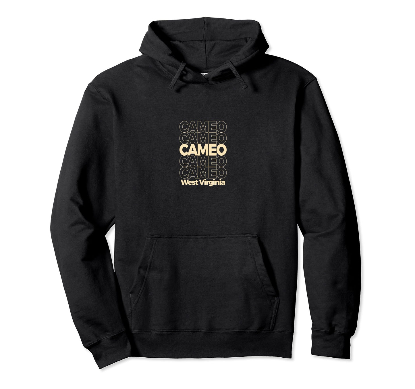 Cameo West Virginia Repeating Text Hoodie - Custom Art Print Unisex - T-Shirt, Sweatshirt, Hoodie