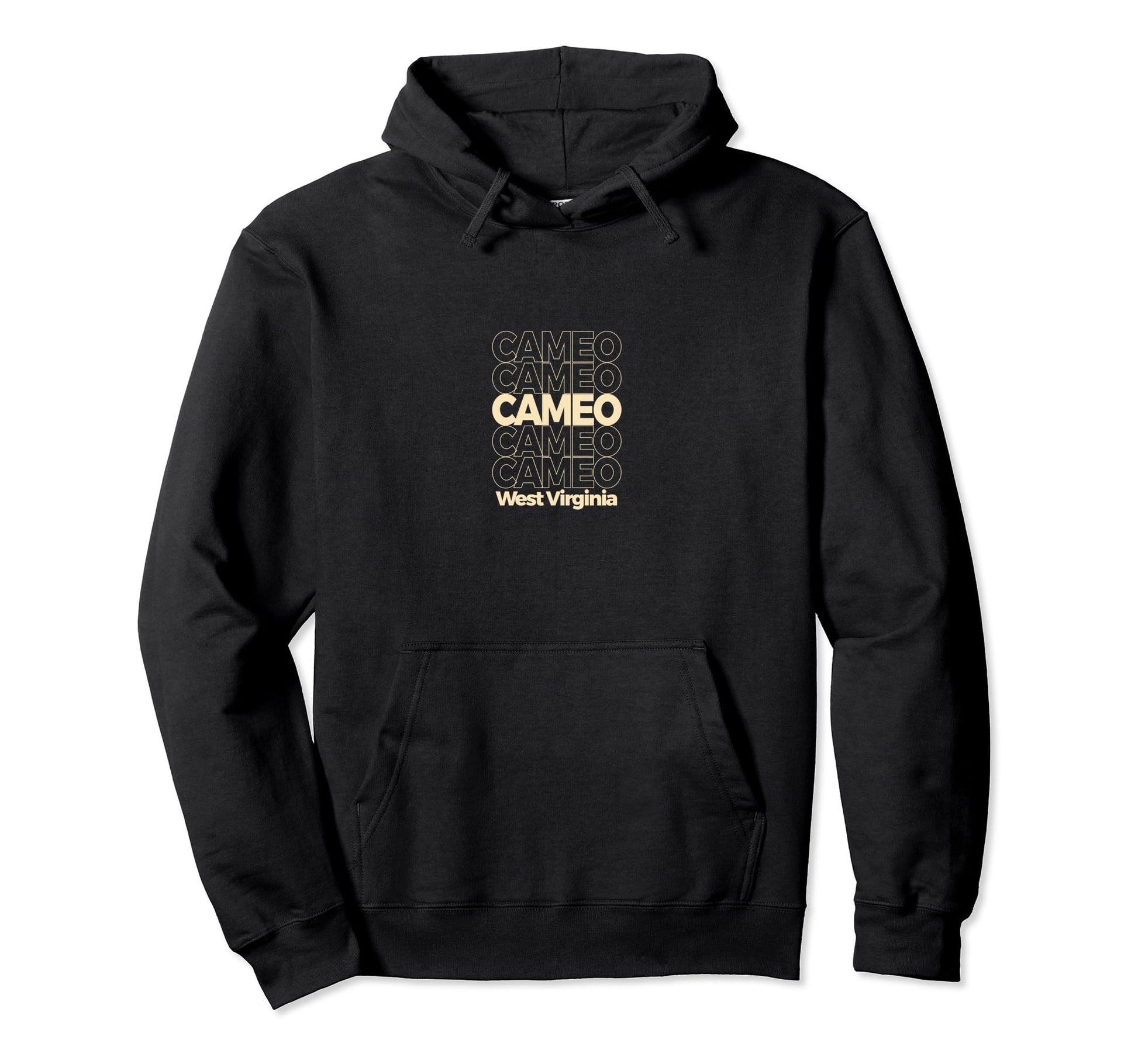 Cameo West Virginia Repeating Text Hoodie - Custom Art Print Unisex - T-Shirt, Sweatshirt, Hoodie