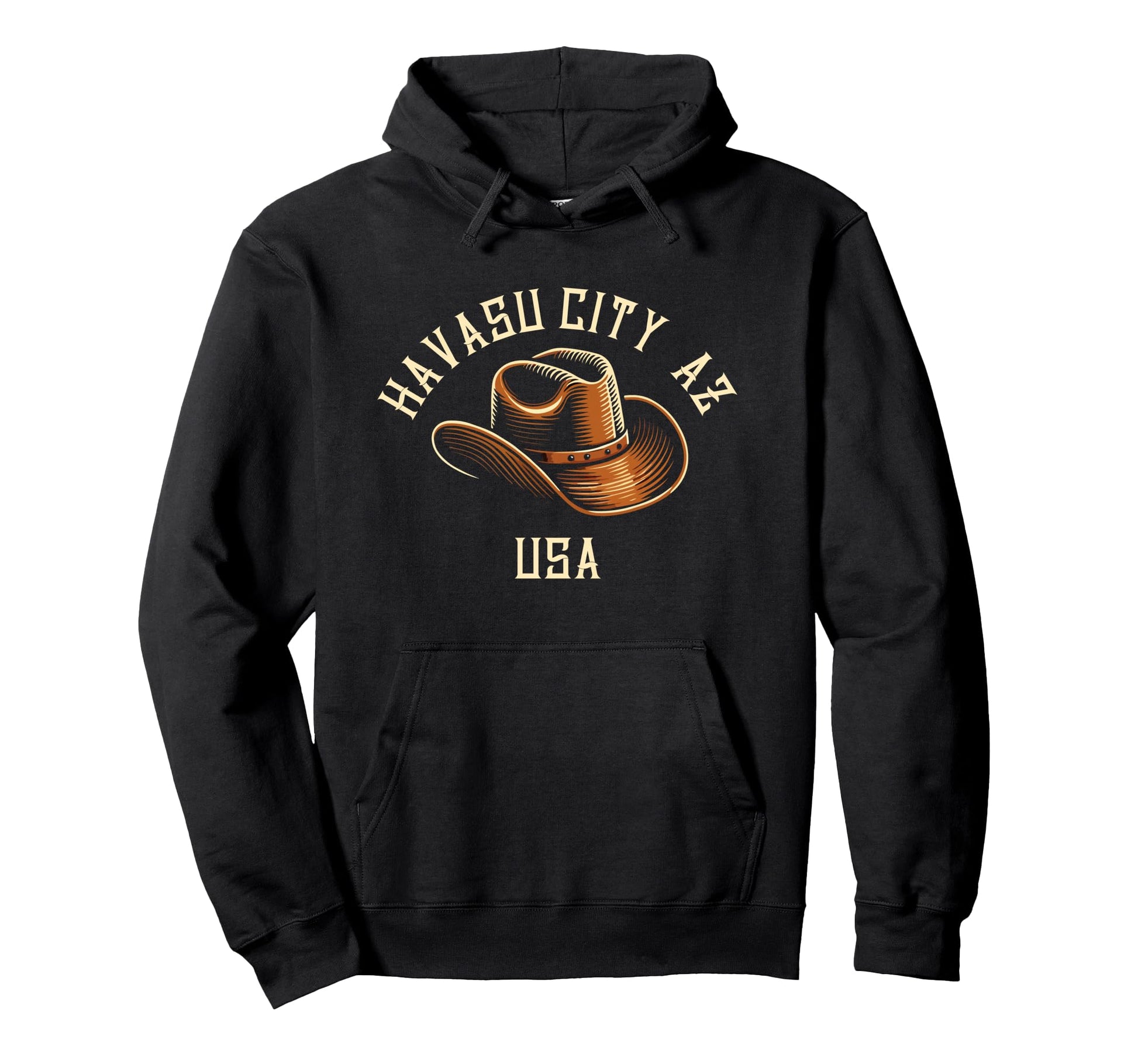 Havasu City Az Usa Cowboy Hat Hoodie - Aesthetic Graphic Unisex - T-Shirt, Sweatshirt, Hoodie